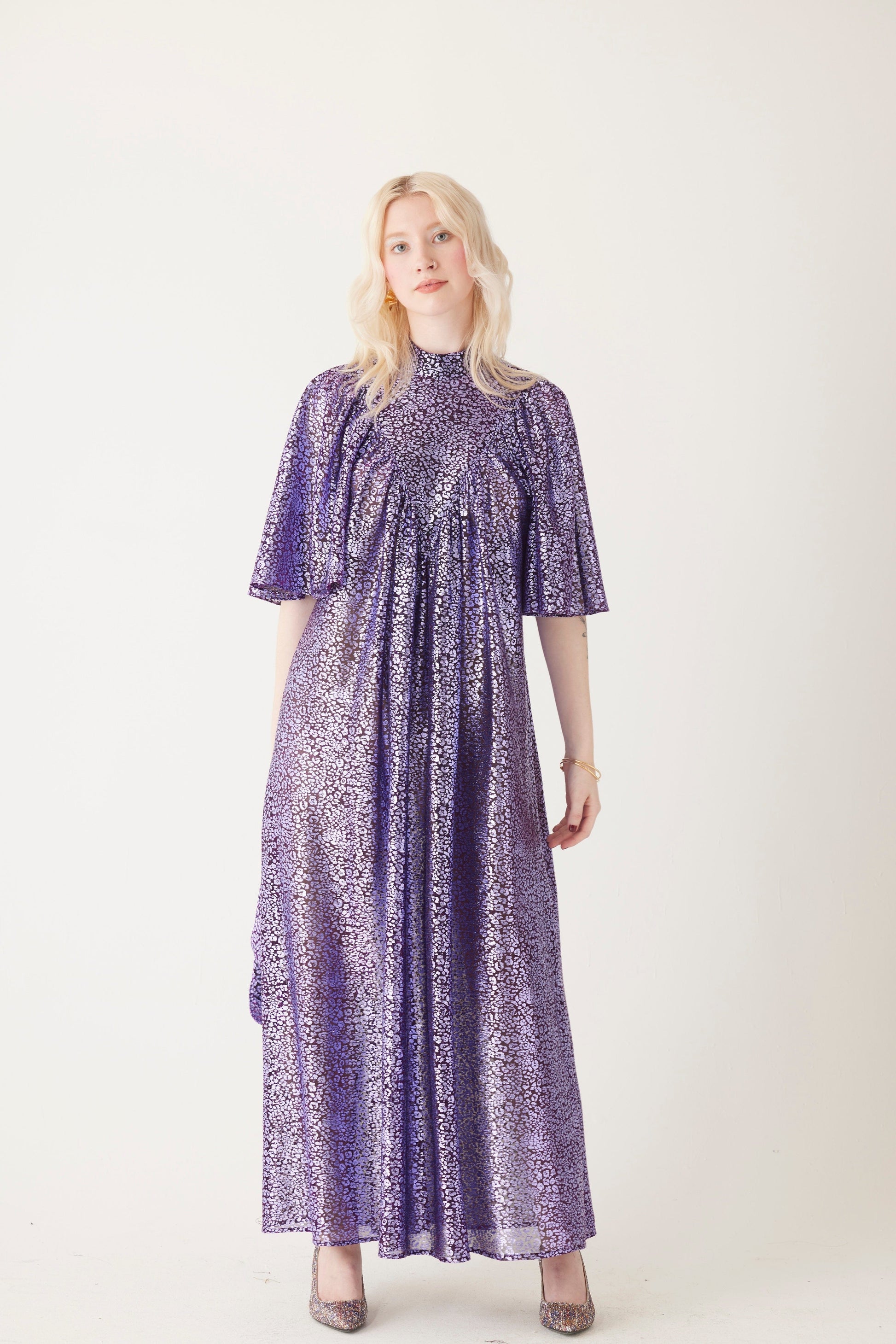 Maya Dress in Metallic Dresses CHRISTINE ALCALAY Amethyst Metallic XS/S 