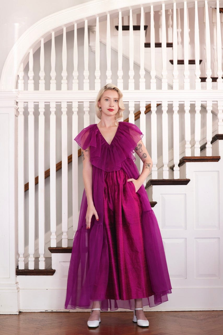 Papillon Dress in Silk Organza Dresses CHRISTINE ALCALAY Orchid XS/S
