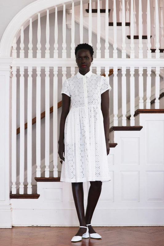 Hope Dress in Eyelet Dresses CHRISTINE ALCALAY White Extra Small