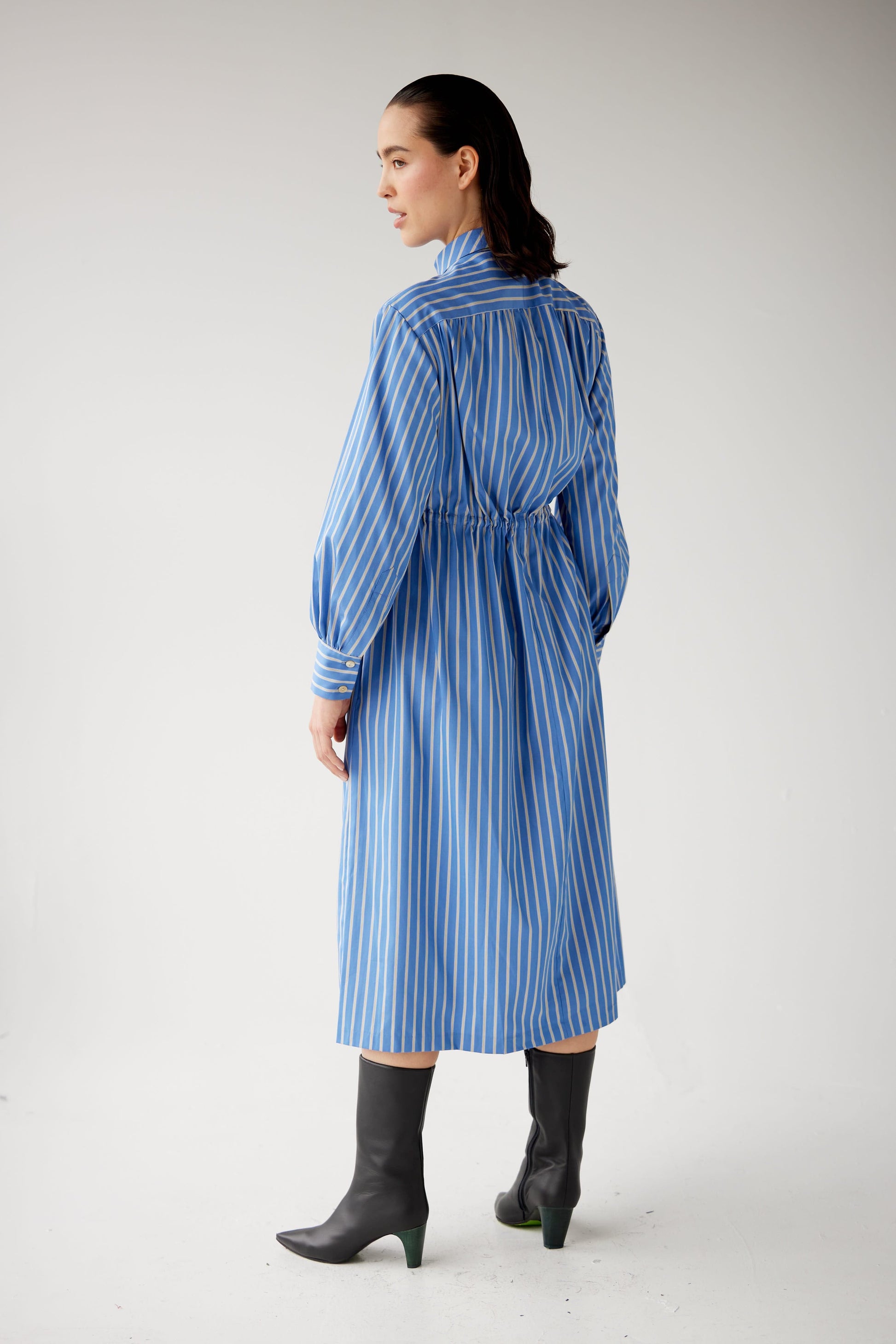 Georgia Dress in Sky Striped Cotton Dresses CHRISTINE ALCALAY
