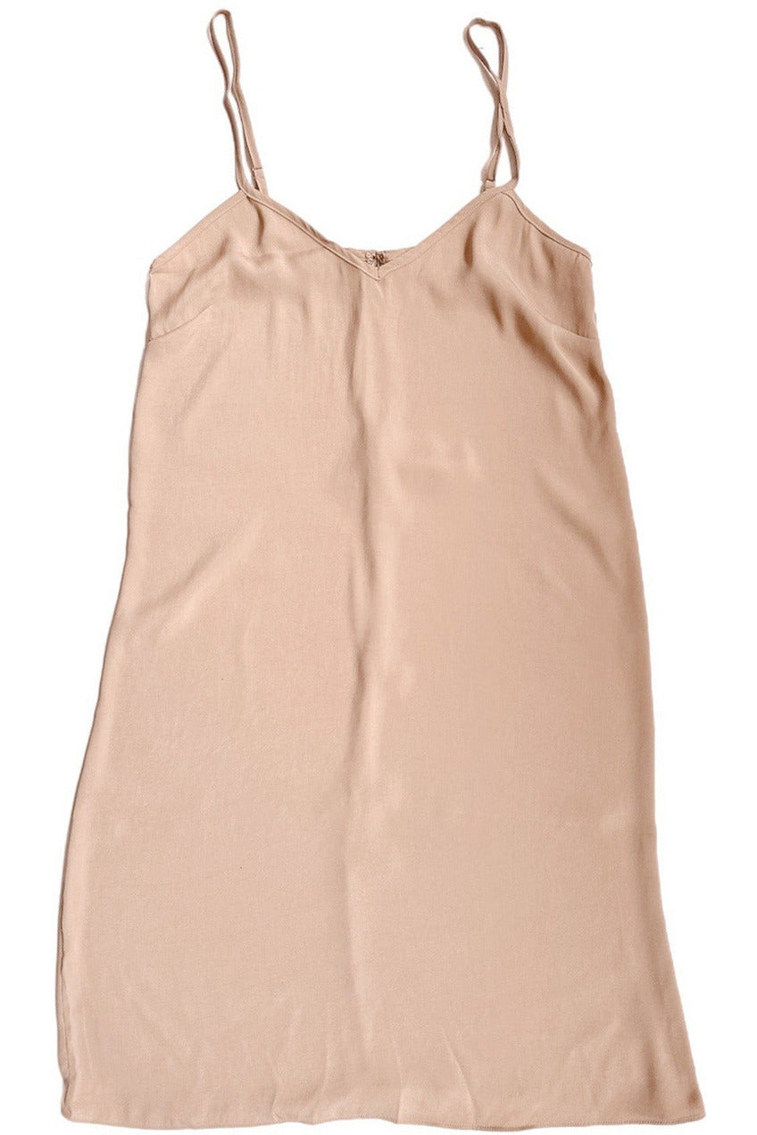 Bridget Slip Dress in Japanese Charmeuse Dresses CHRISTINE ALCALAY Dark Nude Extra Small 