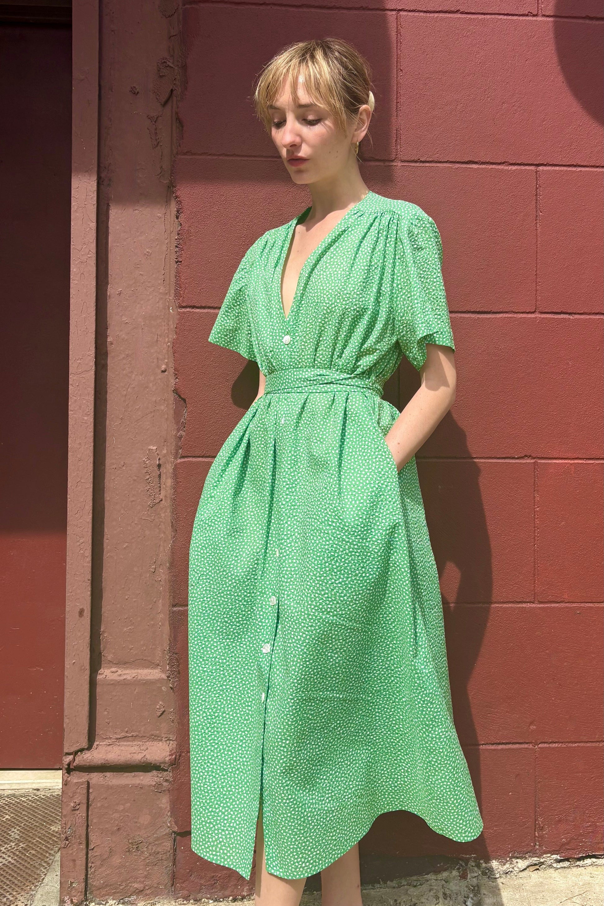 Frankie Dress in Cotton Pebble Print Dresses CHRISTINE ALCALAY