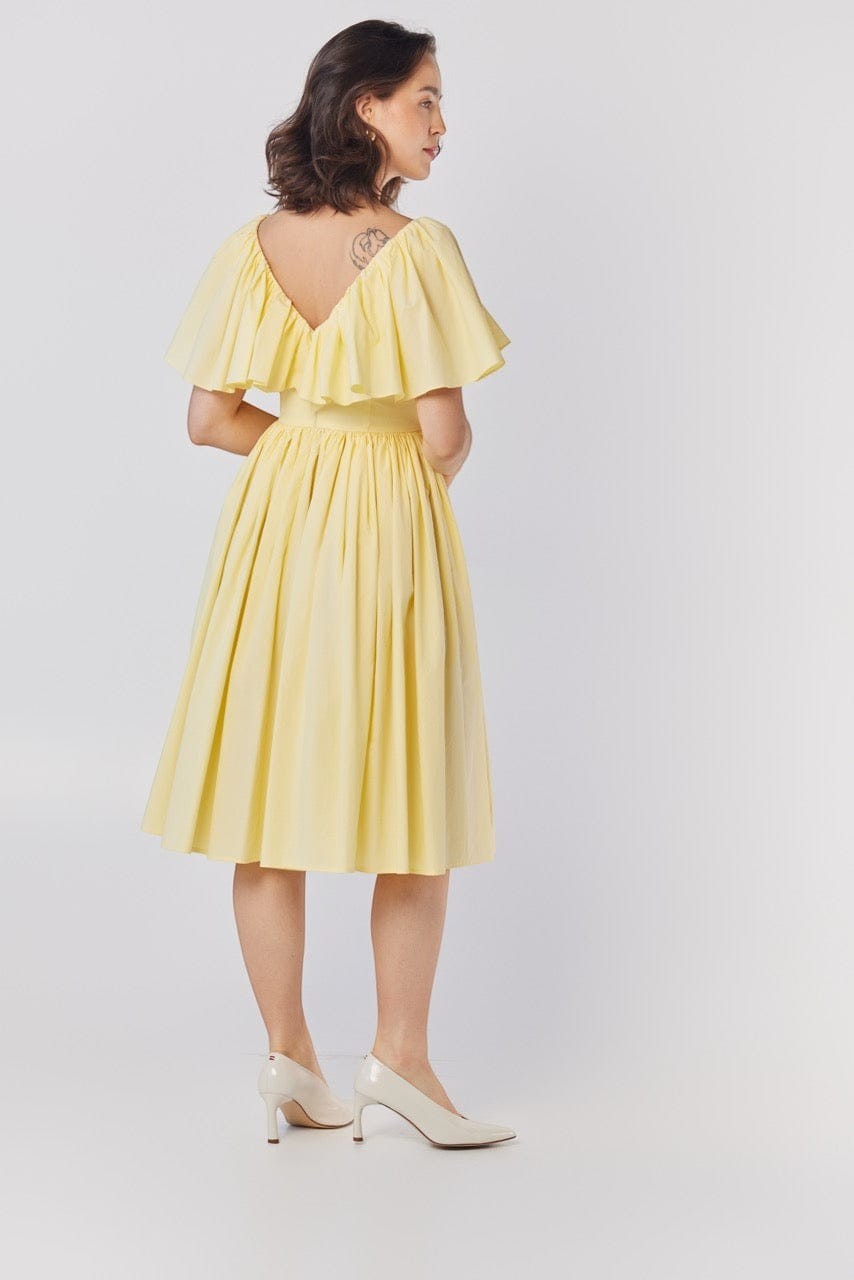 Hong Nhung Dress in Limoncello Yellow Cotton Dresses CHRISTINE ALCALAY