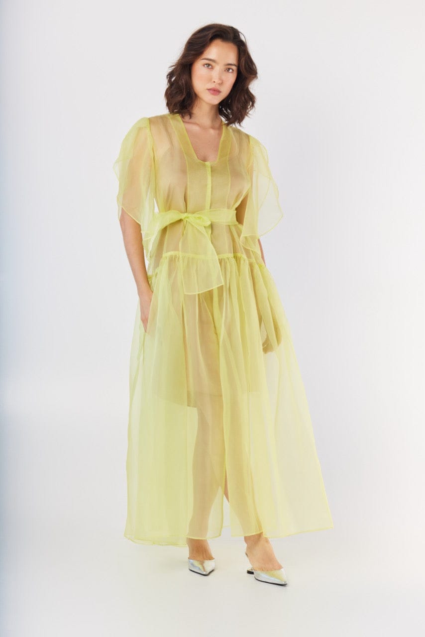 Coclico Dress in Silk Organza Dresses CHRISTINE ALCALAY Lemongrass XS/S