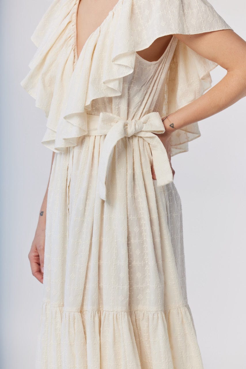 Papillon Dress in Cream Embroidered Cotton Dresses CHRISTINE ALCALAY