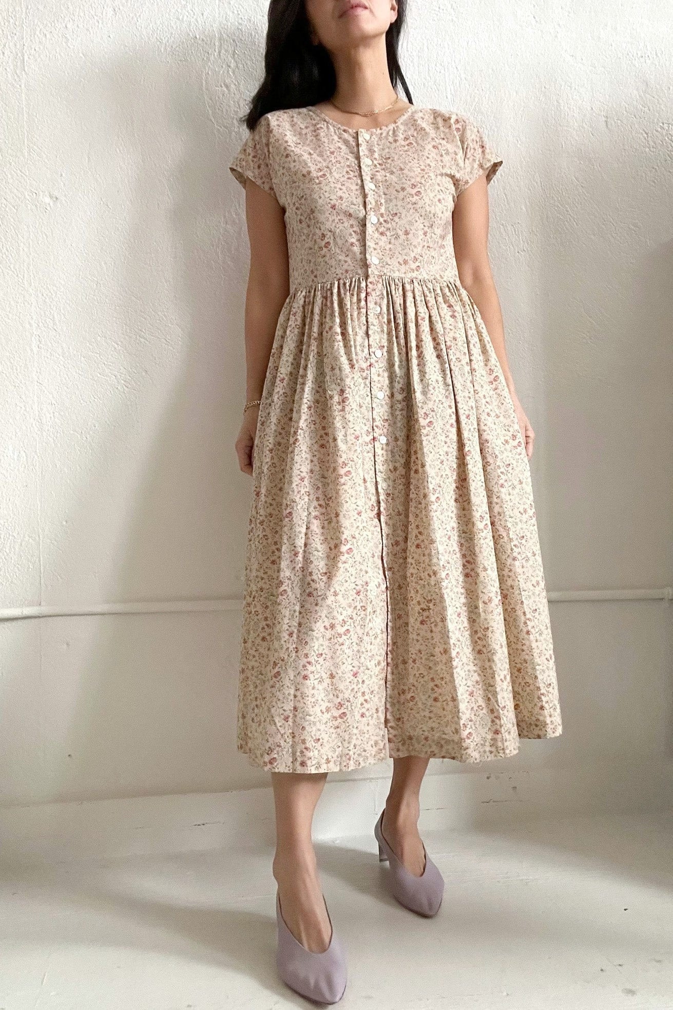 SAMPLE SS23 - Hannah Dress in Cotton Floral Dresses CHRISTINE ALCALAY Tea Floral XS/X 