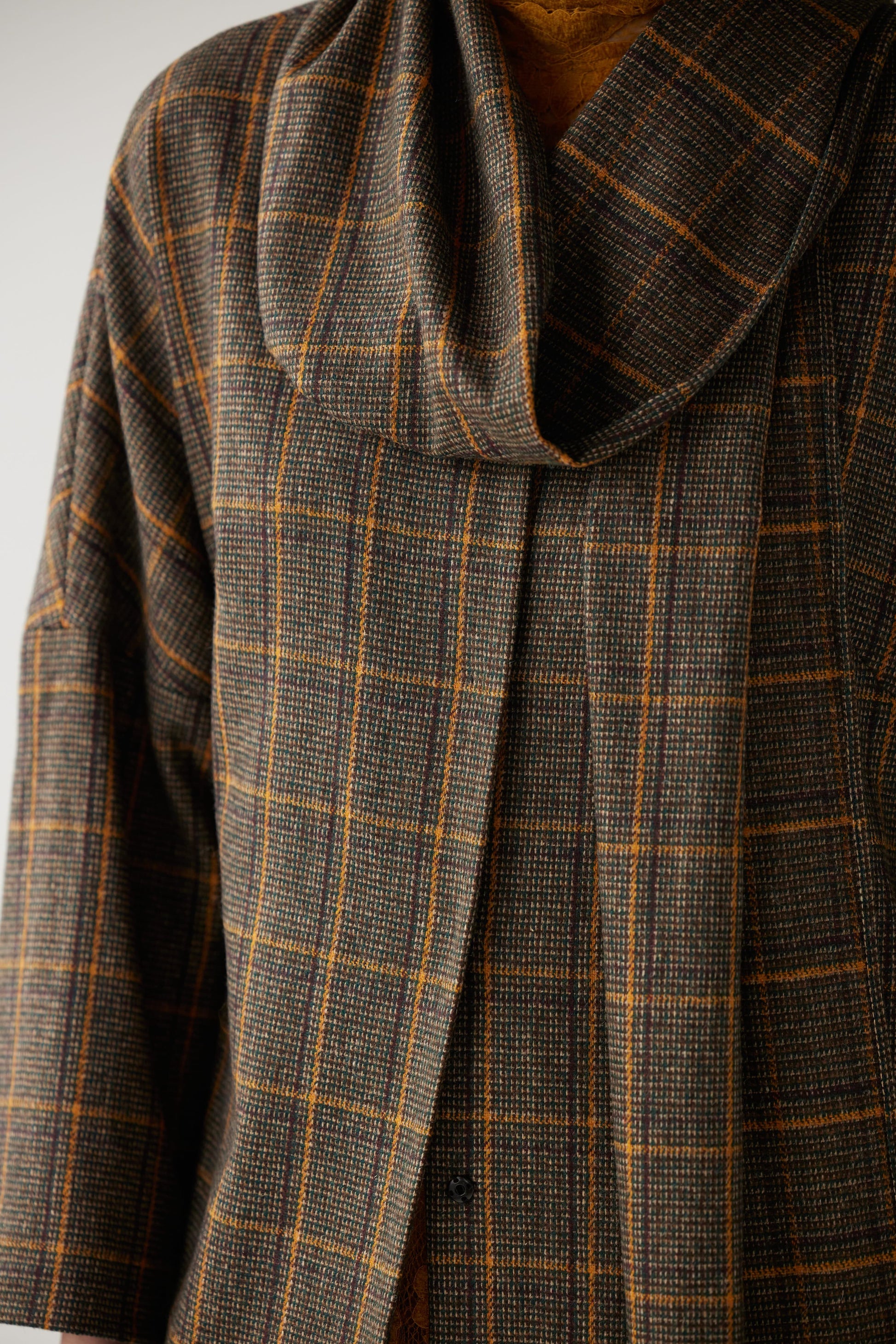 Ida Robe Overcoat in Toffee Plaid Wool Coats CHRISTINE ALCALAY Toffee Plaid One Size