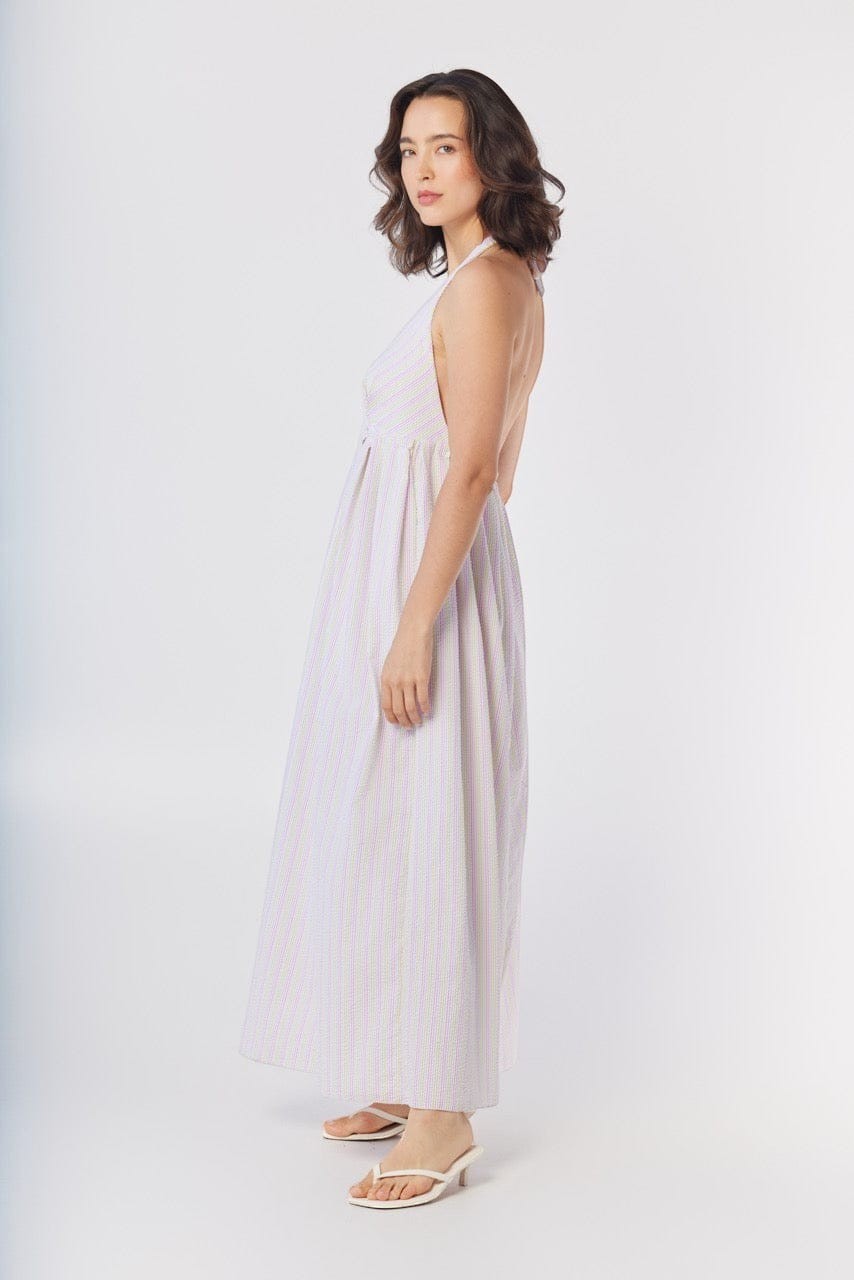Zoe Dress in Candy Stripe Seersucker Dresses CHRISTINE ALCALAY