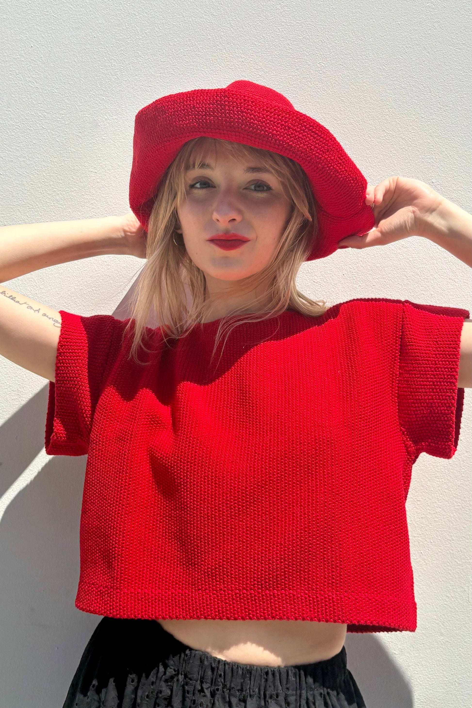 Wide Brim Crochet Sun Hat Hats CHRISTINE ALCALAY