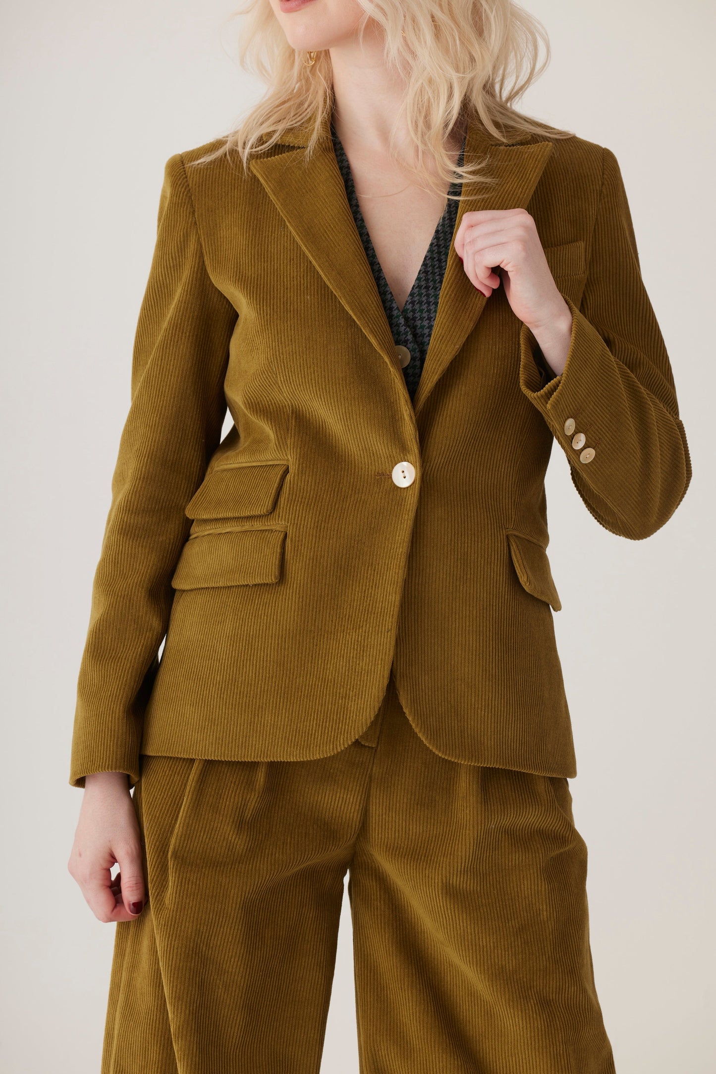 Tilda Blazer in Fine Wale Corduroy Jackets CHRISTINE ALCALAY Fern 0 