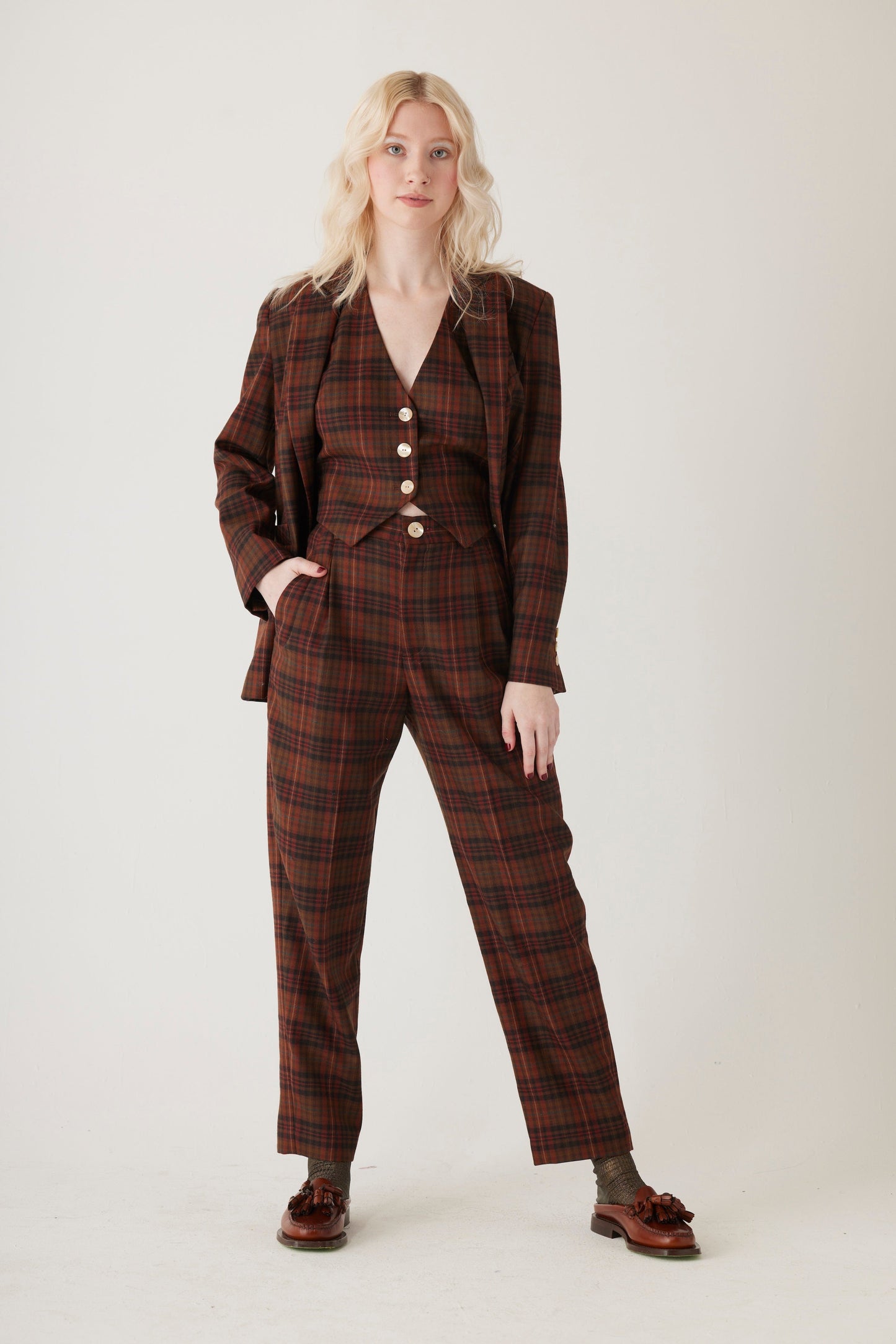 Bianca Blazer in Fireside Plaid Wool Jackets CHRISTINE ALCALAY Fireside Plaid 0 