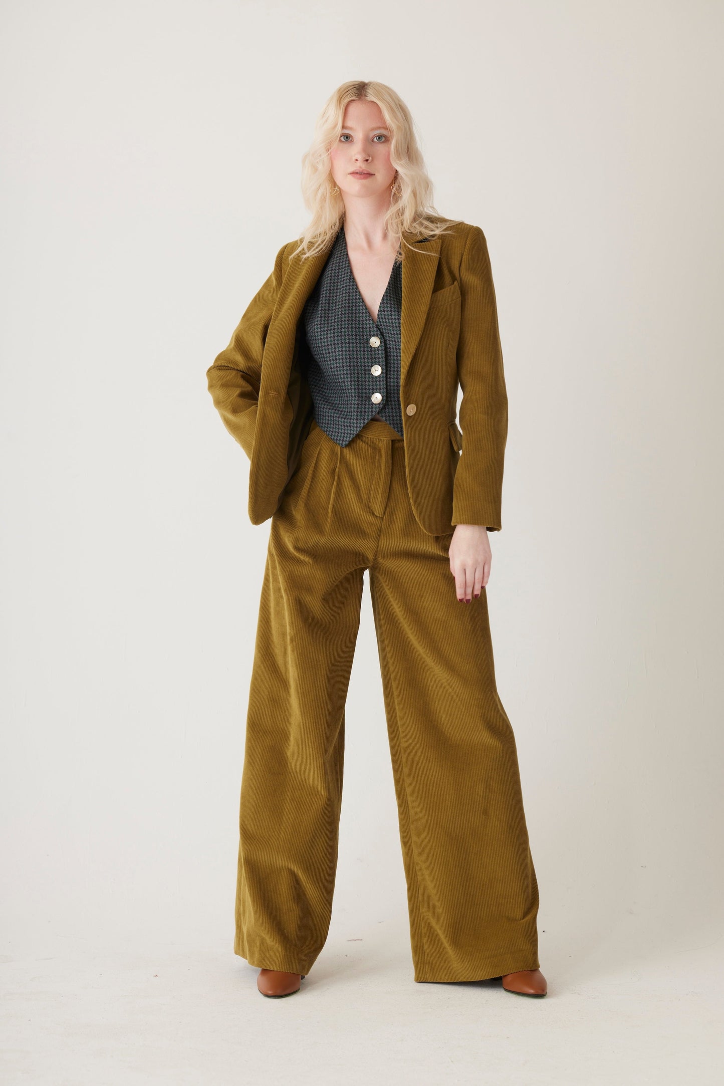 Tilda Blazer in Fine Wale Fern Corduroy Jackets CHRISTINE ALCALAY