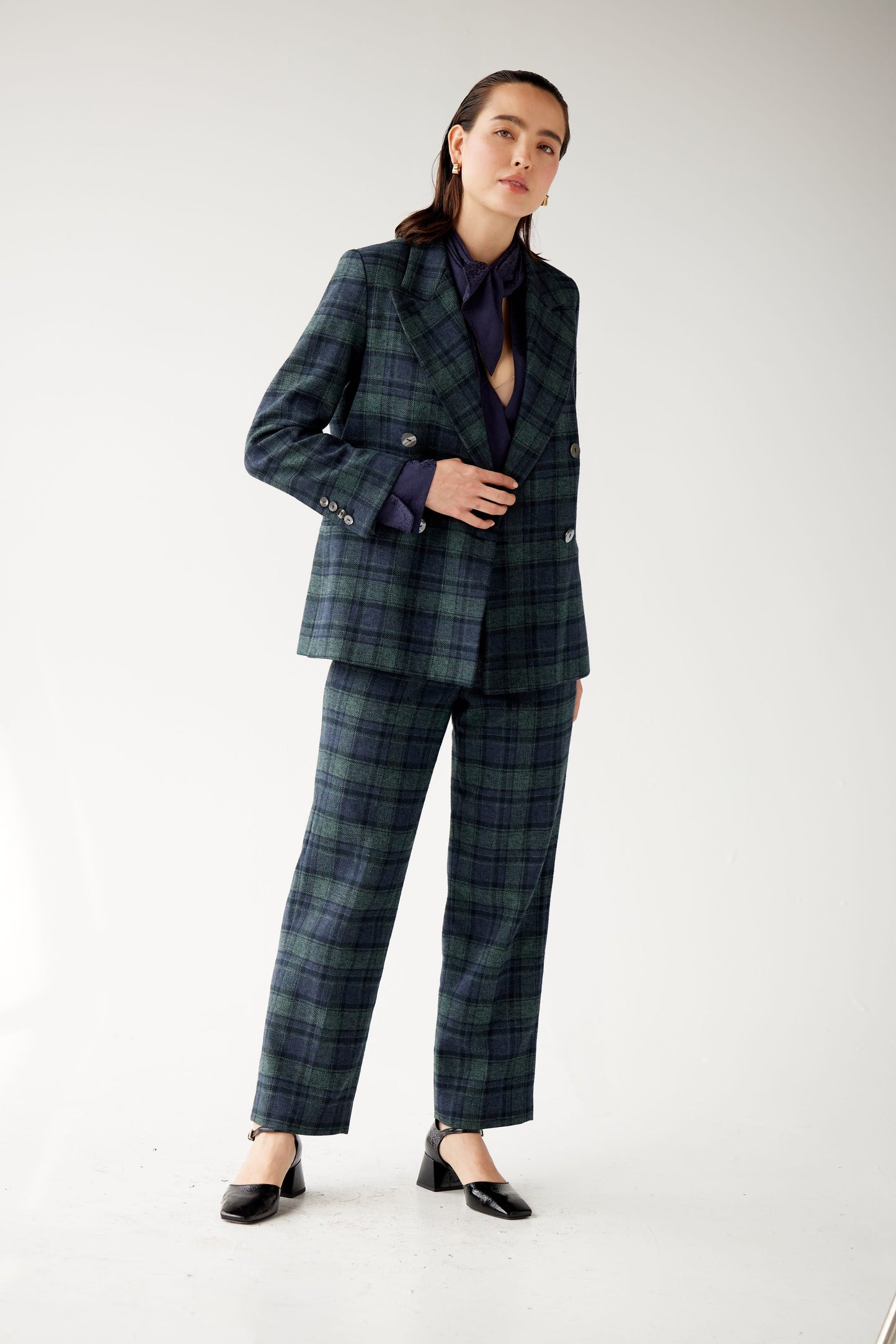 SAMPLE FW25 - Charlie Jacket in Cotton Plaid Suiting Samples CHRISTINE ALCALAY