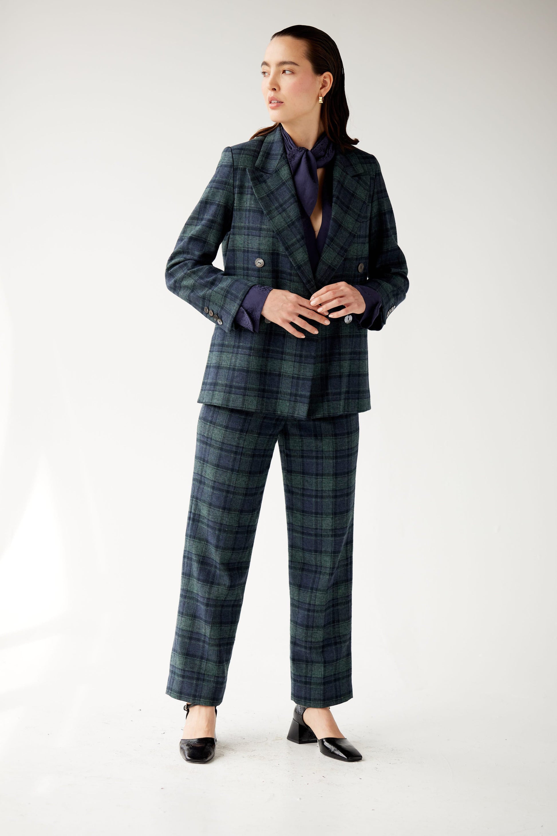 SAMPLE FW25 - Charlie Jacket in Cotton Plaid Suiting Samples CHRISTINE ALCALAY