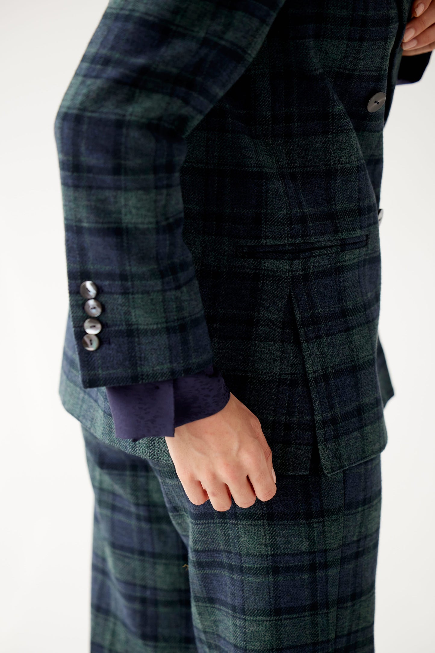 SAMPLE FW25 - Charlie Jacket in Cotton Plaid Suiting Samples CHRISTINE ALCALAY