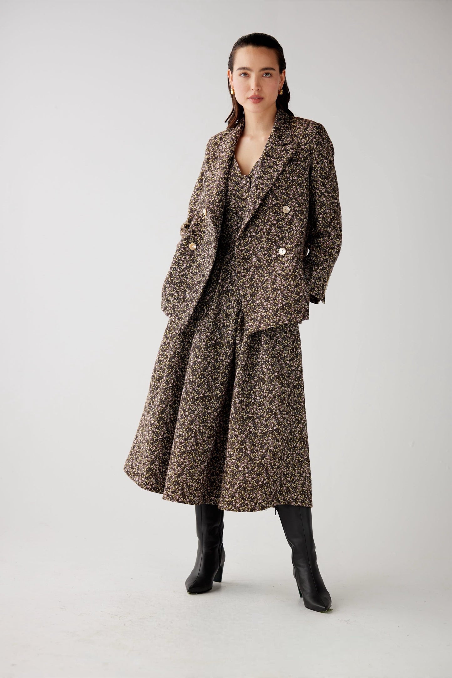 SAMPLE FW25 - Charlie Jacket in Ditzy Floral Brocade Samples CHRISTINE ALCALAY