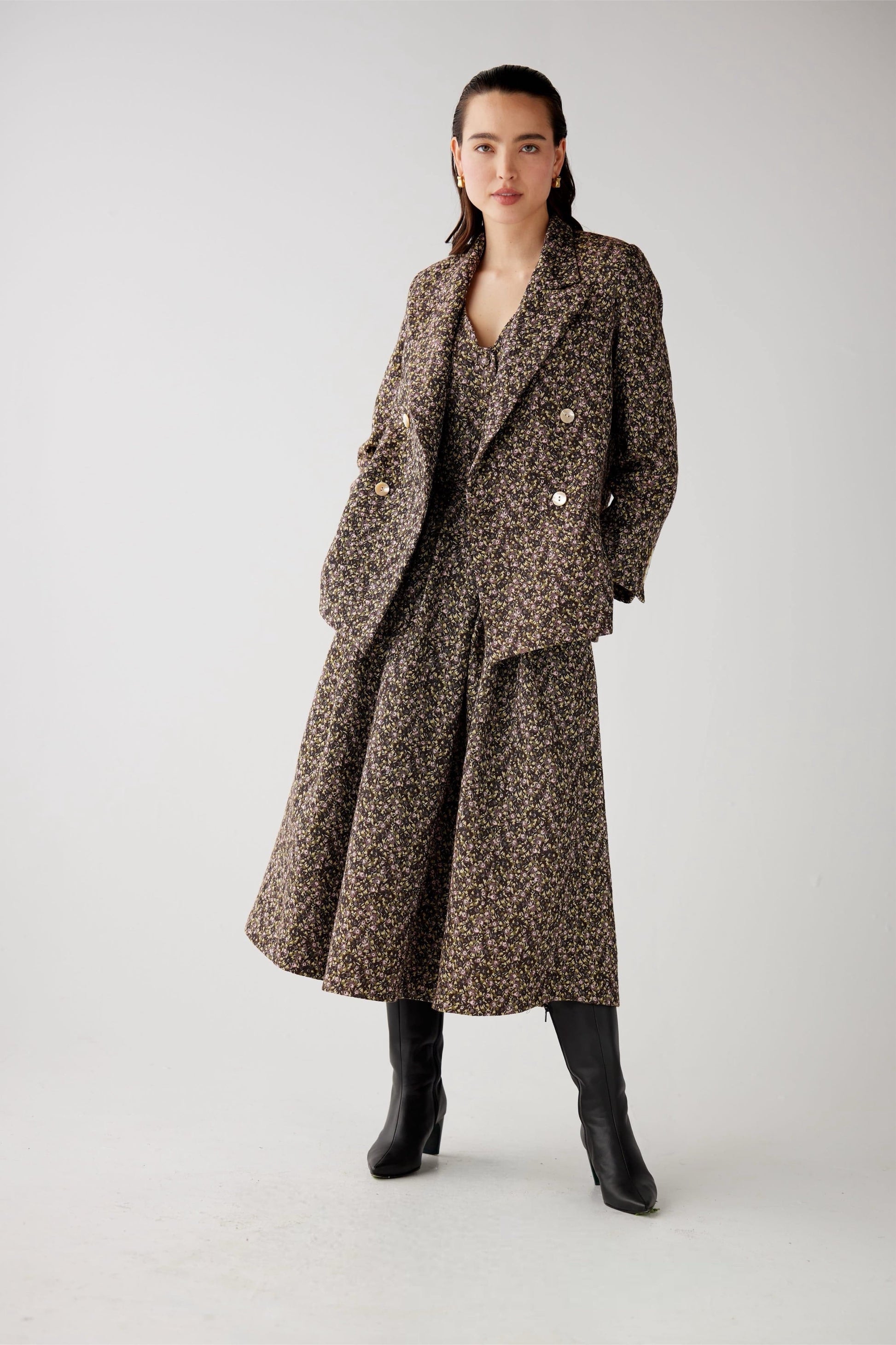 SAMPLE FW25 - Charlie Jacket in Ditzy Floral Brocade Samples CHRISTINE ALCALAY