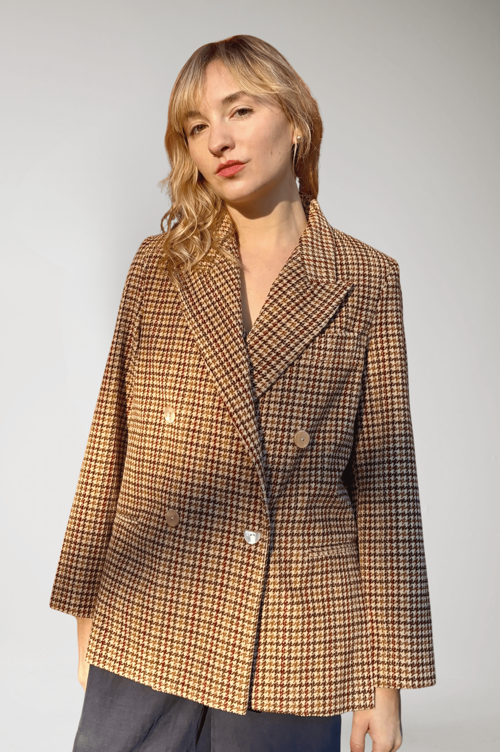 Charlie Jacket in Italian Houndstooth Corduroy Jackets CHRISTINE ALCALAY