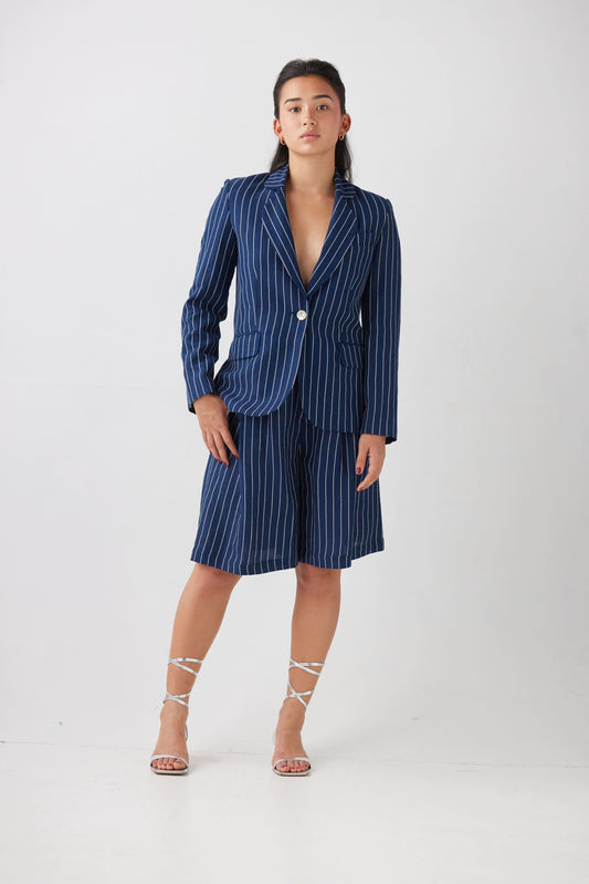 Gatsby Jacket in Midnight Stripe Jackets CHRISTINE ALCALAY Midnight Stripe 0 