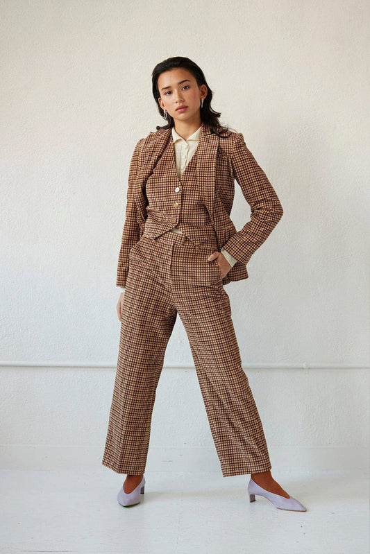 Tilda Jacket in Italian Houndstooth Corduroy Jackets CHRISTINE ALCALAY   