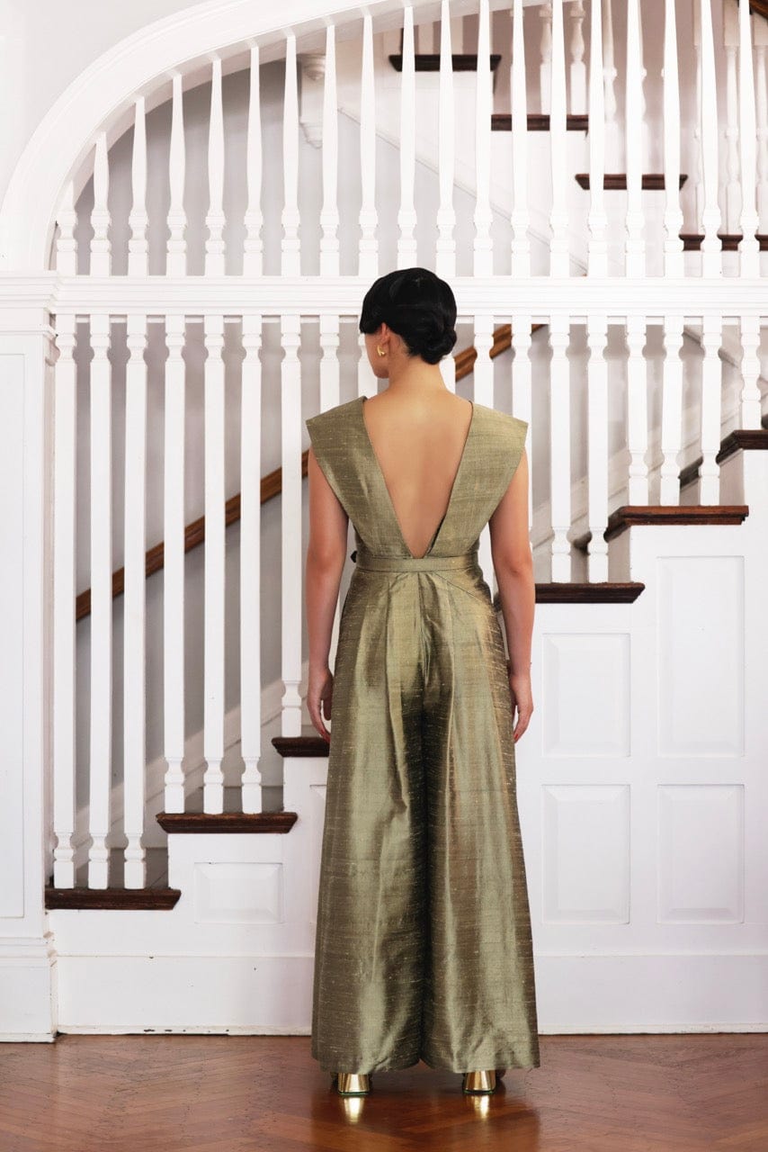 Reva Jumpsuit in Silk Dupioni Jumpsuits CHRISTINE ALCALAY