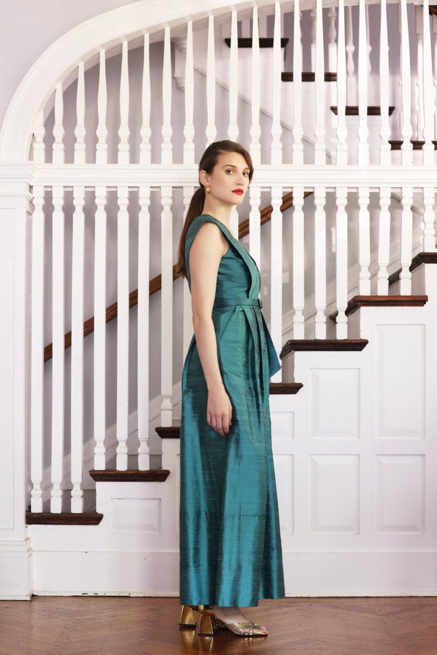 Reva Jumpsuit in Silk Dupioni Jumpsuits CHRISTINE ALCALAY
