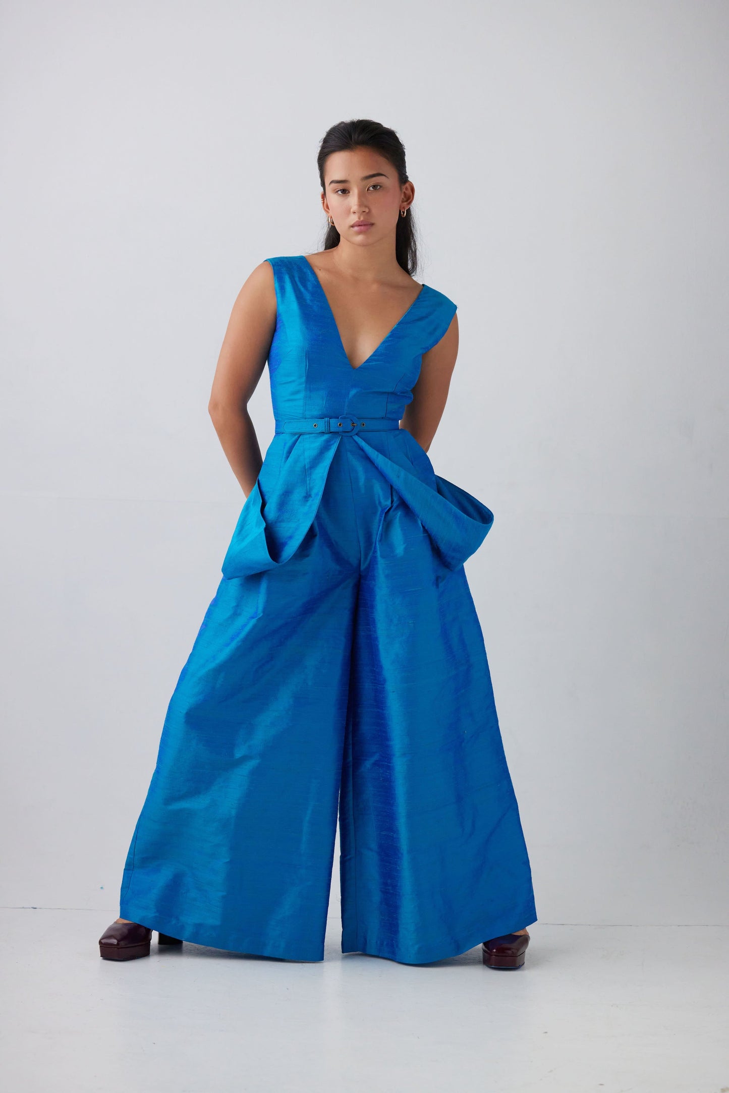 Reva Jumpsuit in Silk Dupioni Jumpsuits CHRISTINE ALCALAY