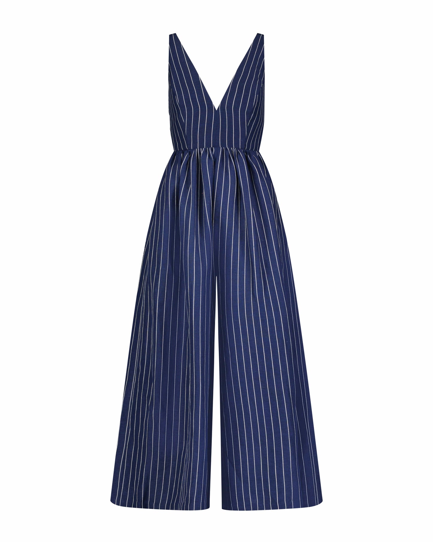 Quynh Jumpsuit in Linen Midnight Stripe Jumpsuits CHRISTINE ALCALAY   