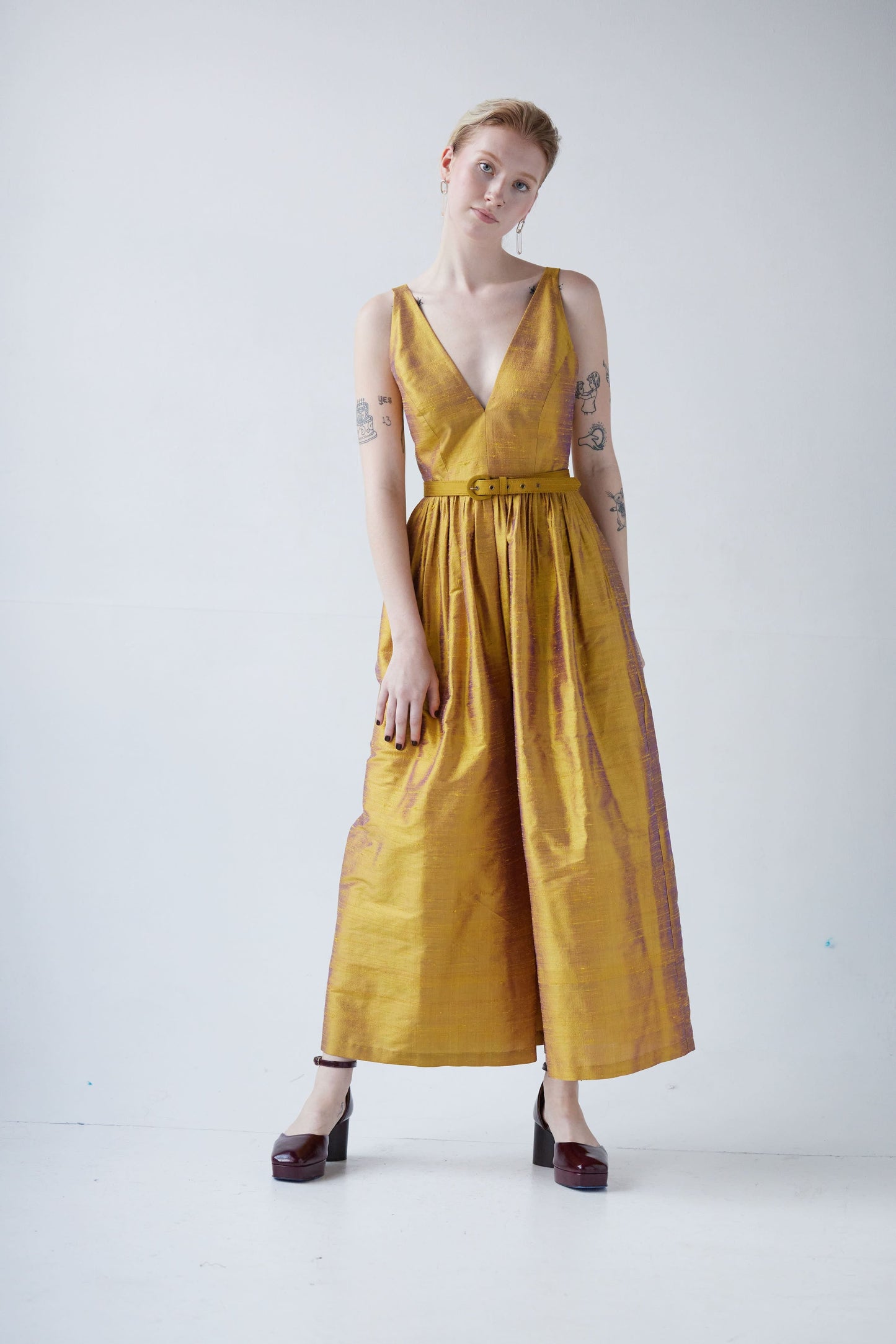 Quynh Jumpsuit in Silk Dupioni Jumpsuits CHRISTINE ALCALAY   