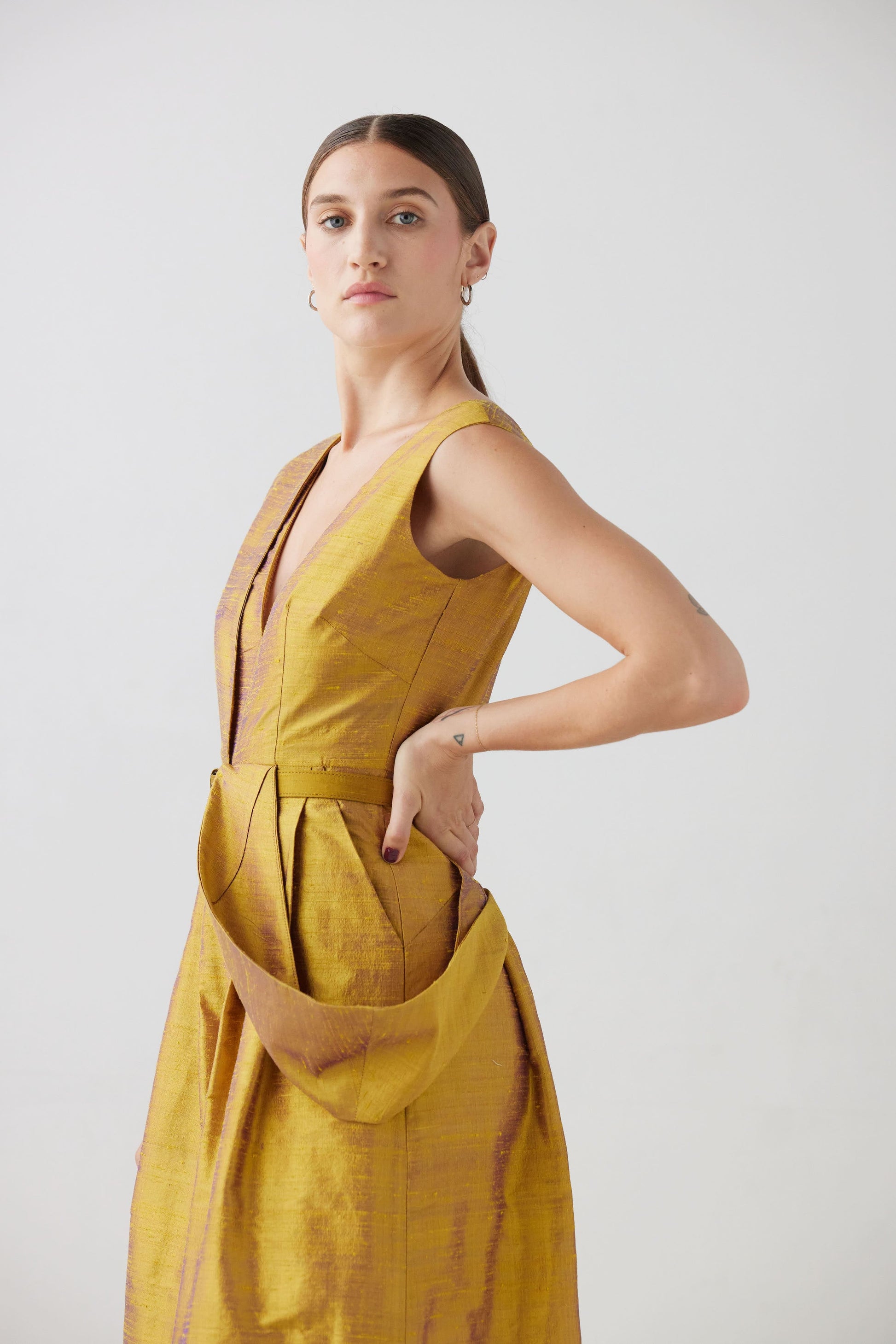 Reva Jumpsuit in Silk Dupioni Jumpsuits CHRISTINE ALCALAY   