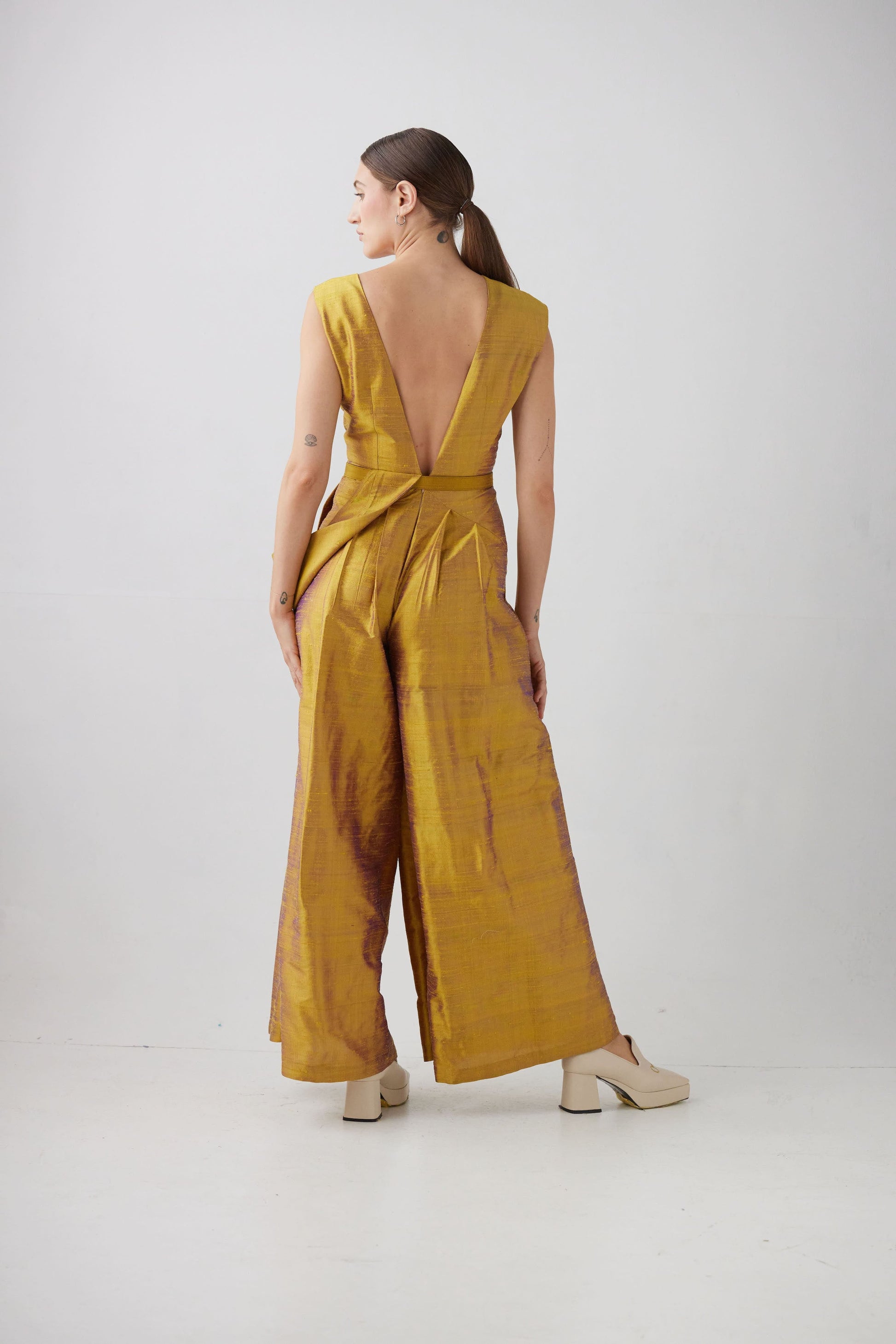 Reva Jumpsuit in Silk Dupioni Jumpsuits CHRISTINE ALCALAY   