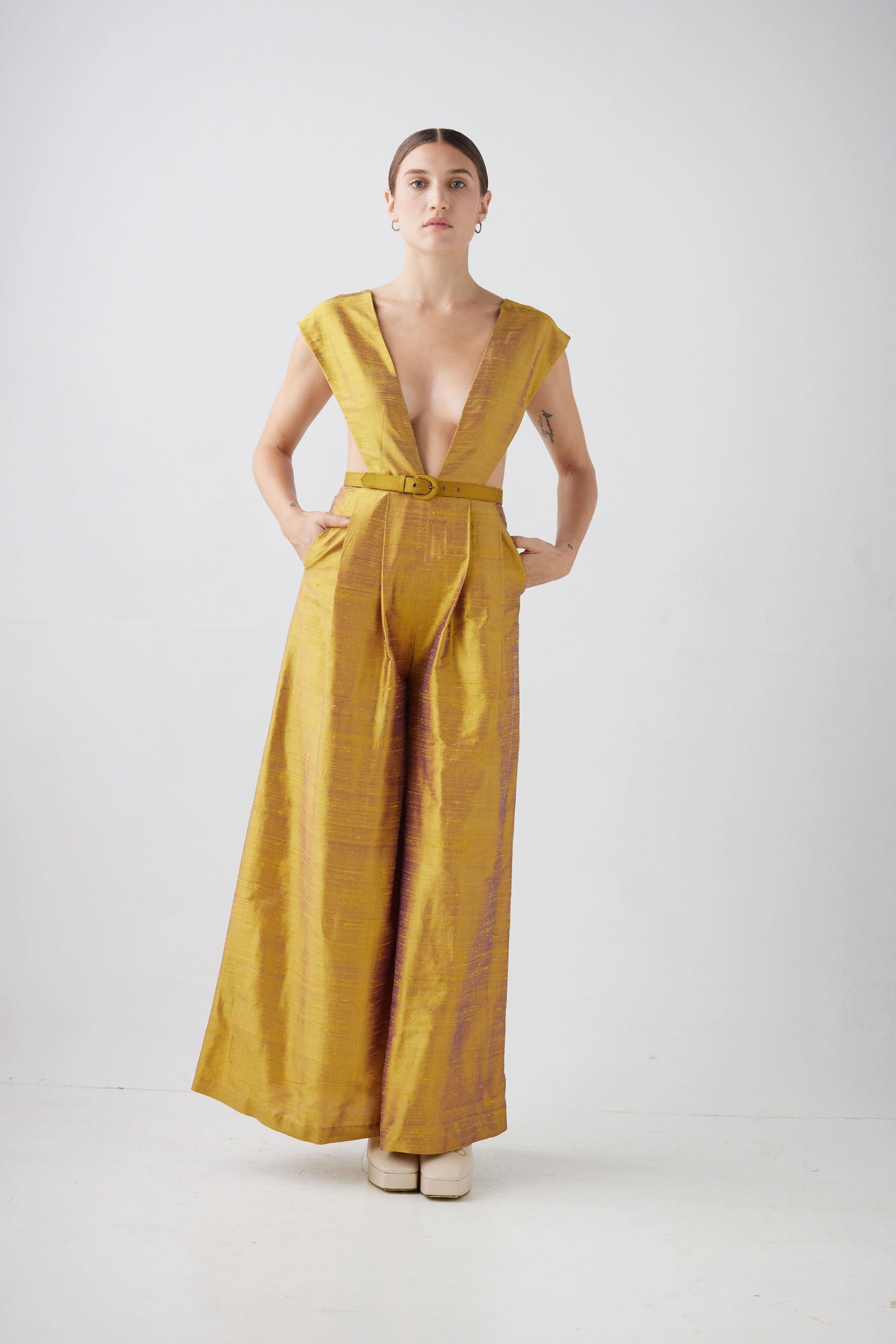 Reva Jumpsuit in Silk Dupioni Jumpsuits CHRISTINE ALCALAY   