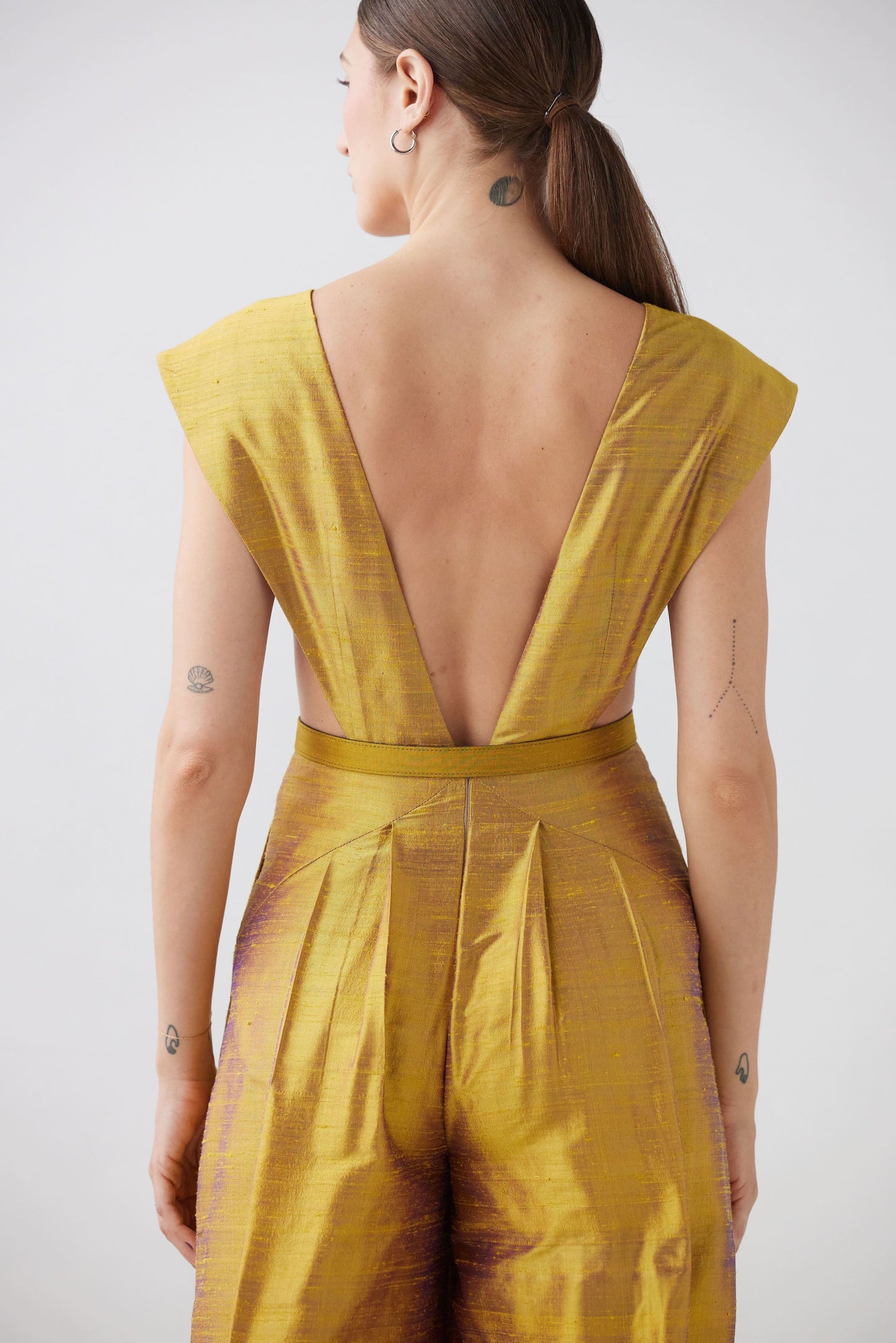 Reva Jumpsuit in Silk Dupioni Jumpsuits CHRISTINE ALCALAY   