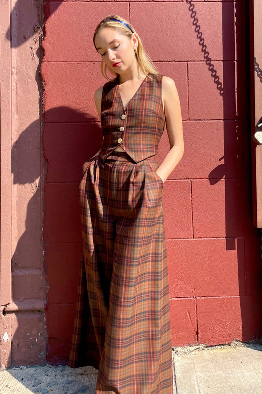 Katherine Pant in Fireside Plaid Wool Pants CHRISTINE ALCALAY Fireside Plaid 0