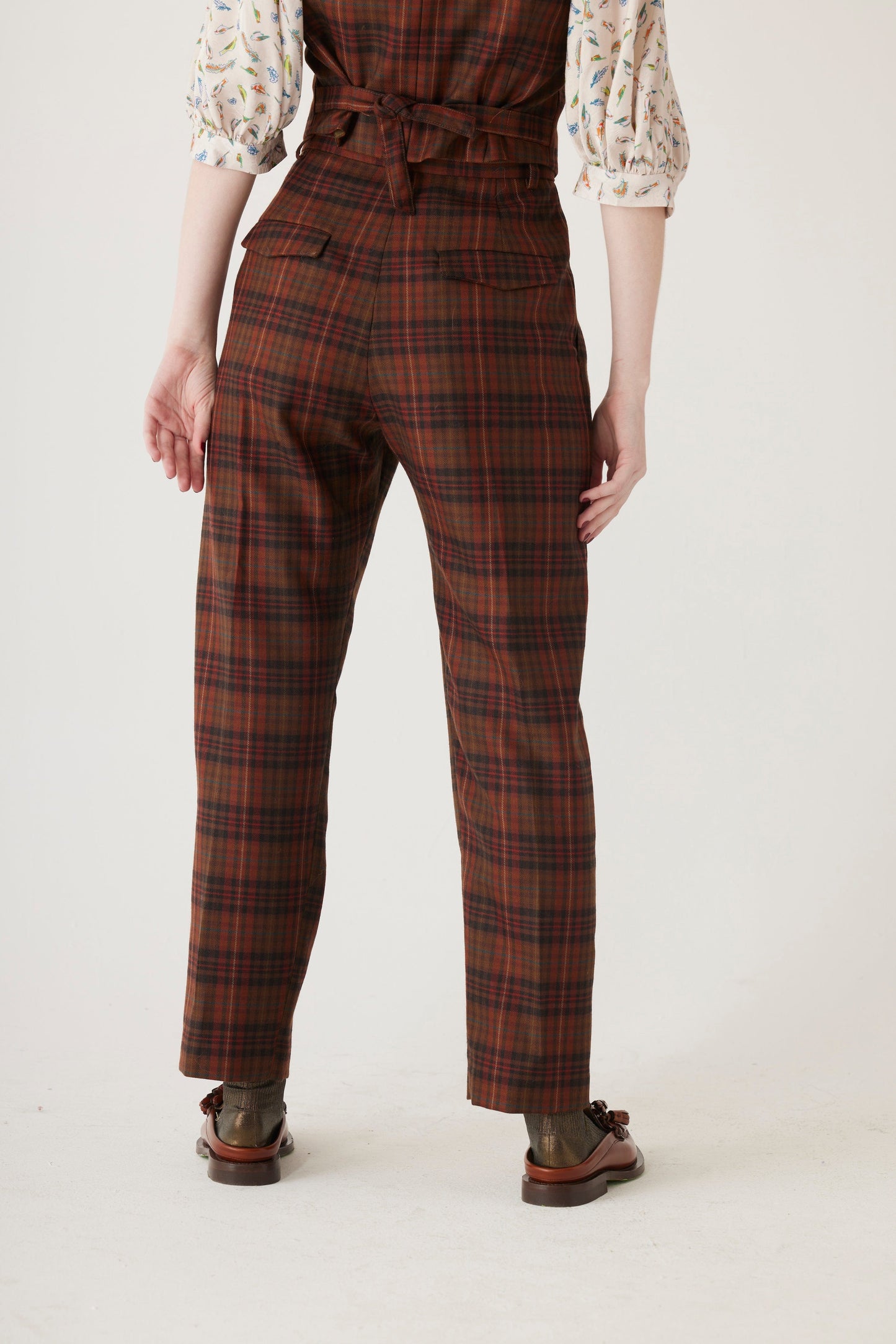 Sophia Trouser in Fireside Plaid Wool Pants CHRISTINE ALCALAY Fireside Plaid 0