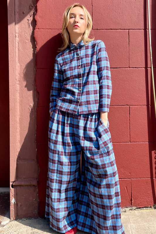 Gretchen Pant in Seaside Flannel Pants CHRISTINE ALCALAY