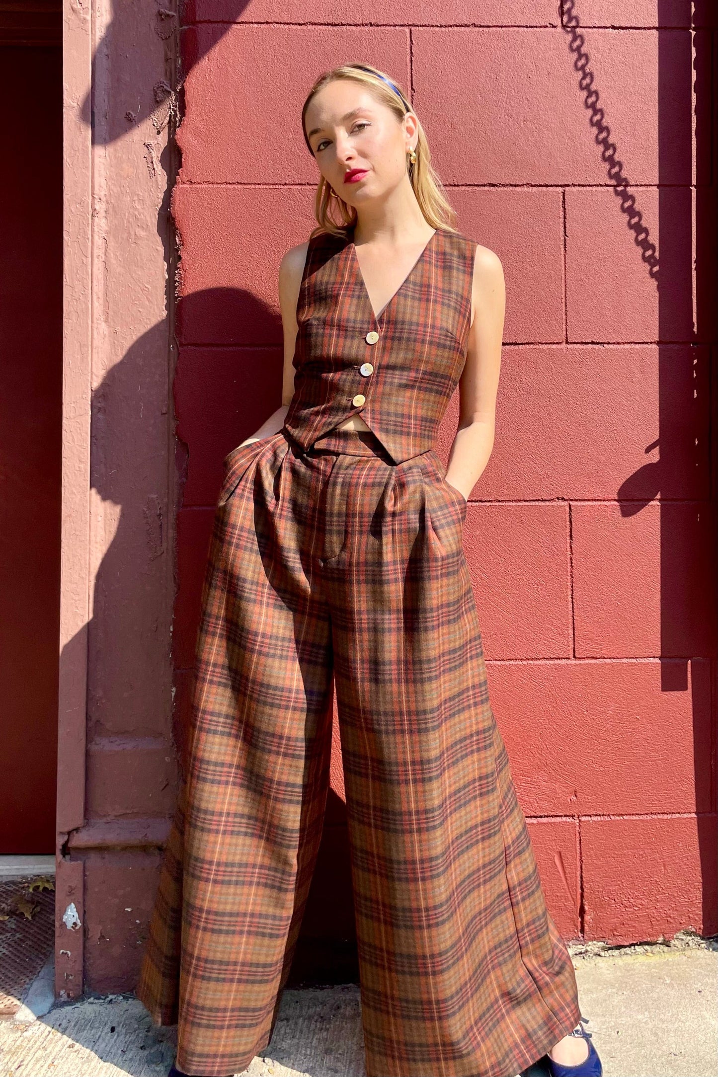 Katherine Pant in Fireside Plaid Wool Pants CHRISTINE ALCALAY