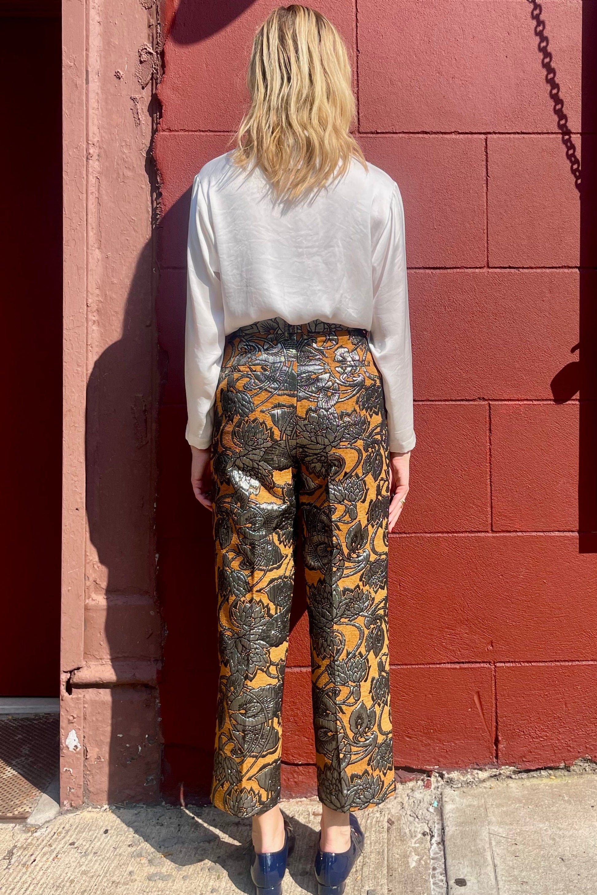 Piper Pant in Bronze Brocade Pants CHRISTINE ALCALAY