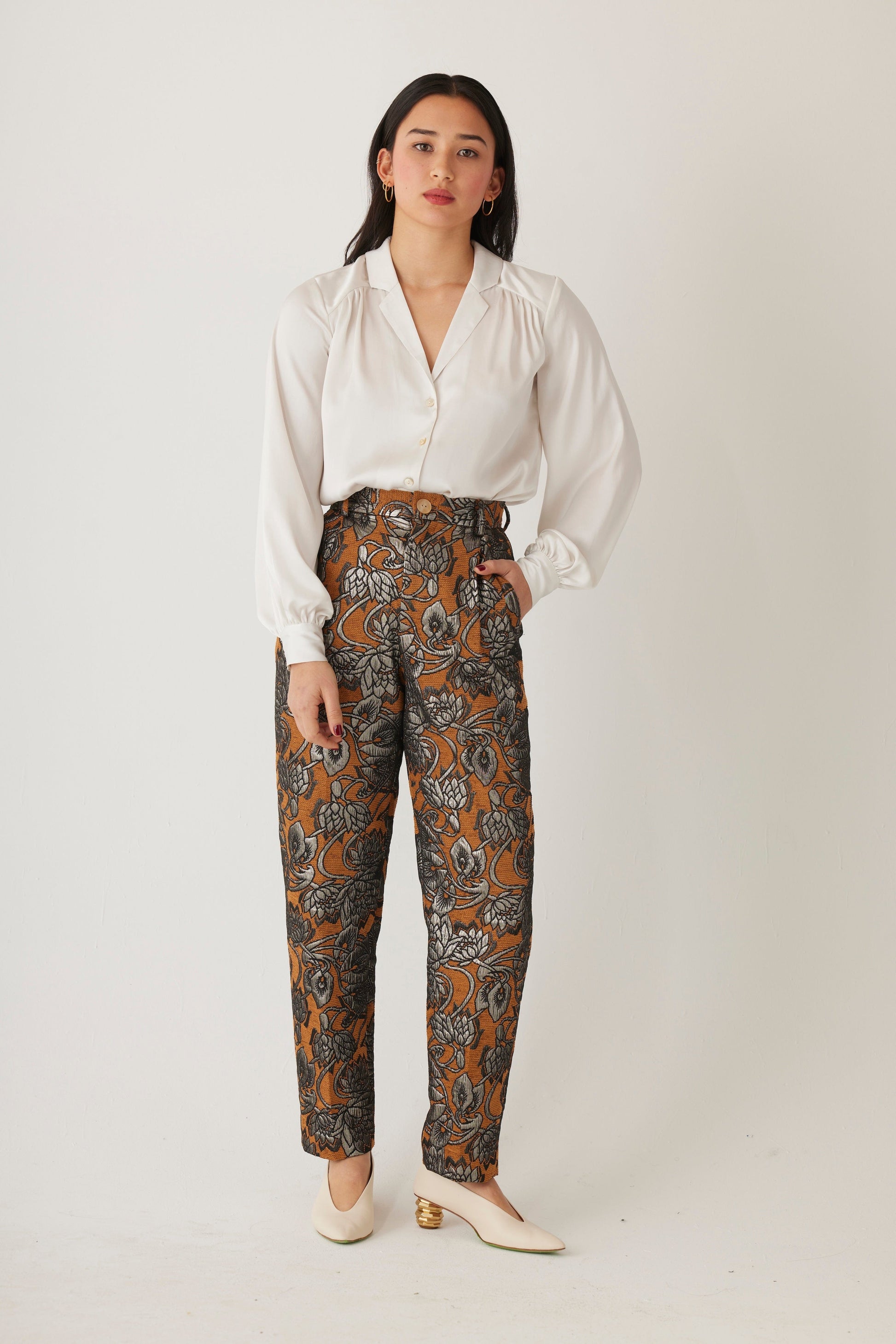 Sophia Pant in Brocade Pants CHRISTINE ALCALAY