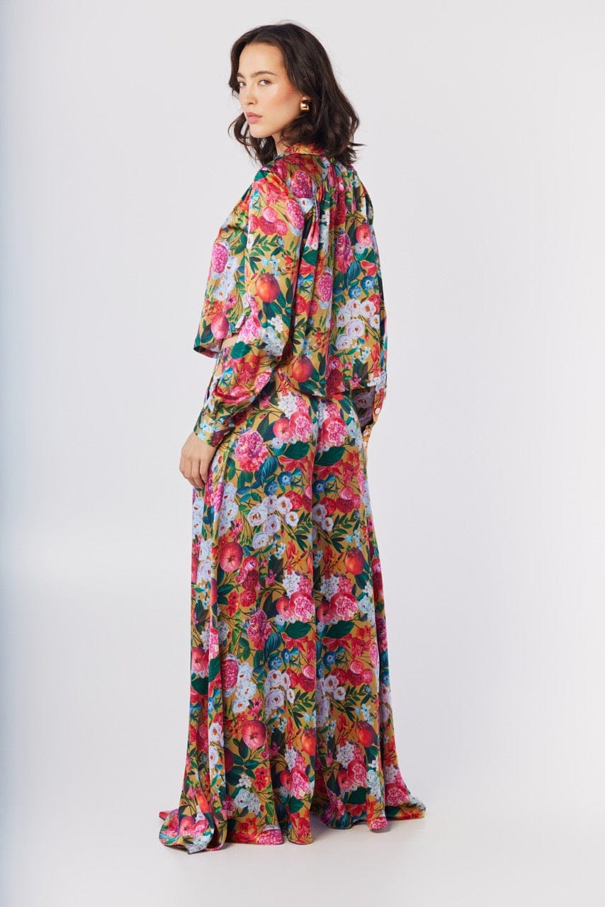 Angela Pants in Pom Floral Washed Silk Pants CHRISTINE ALCALAY - 3