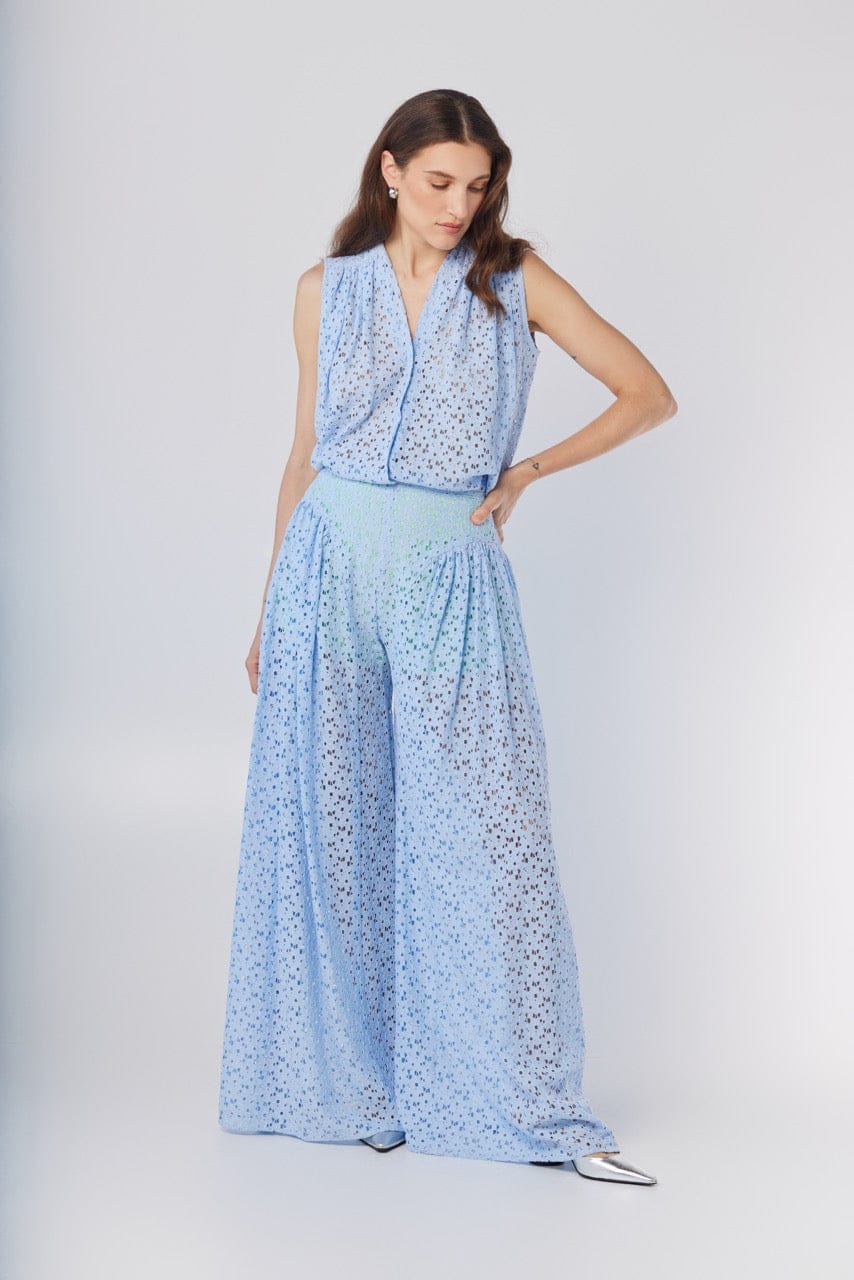 Victoria Pant in Bluebell Corded Lace Pants CHRISTINE ALCALAY Bluebell 0