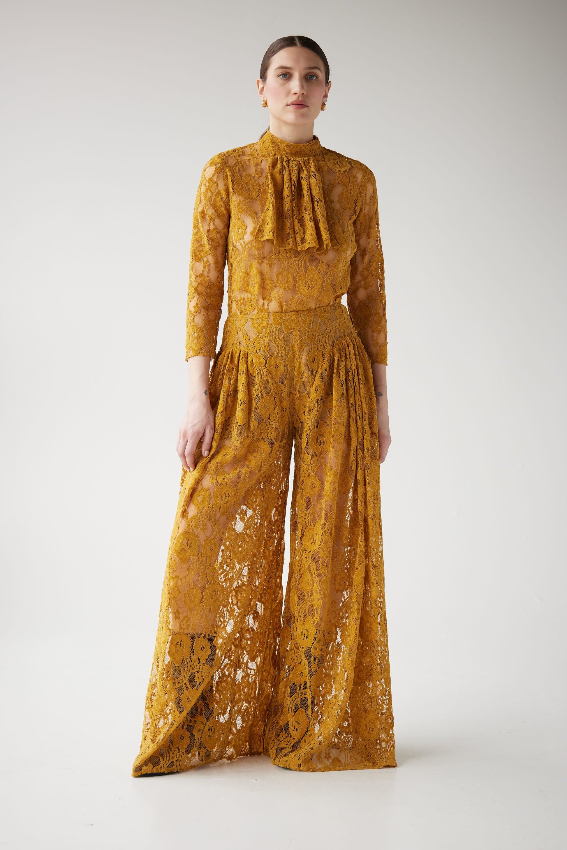Victoria Pant in Lace Pants CHRISTINE ALCALAY Goldenrod 0