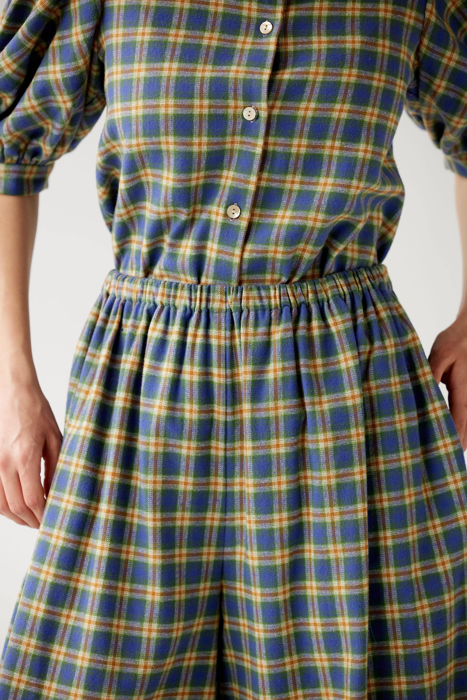 Gretchen Pant in Horizon Plaid Cotton Flannel Pants CHRISTINE ALCALAY
