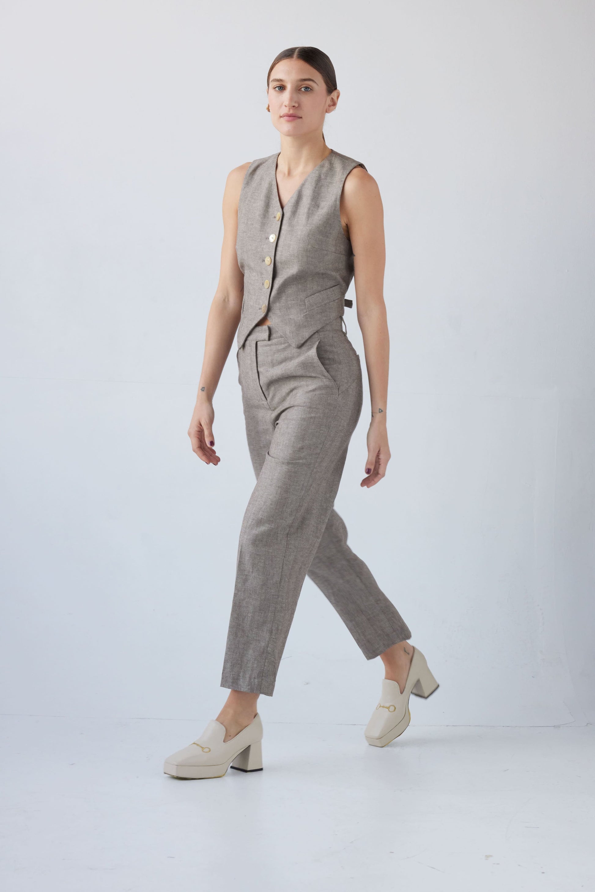 Piper Pant in Herringbone Pants CHRISTINE ALCALAY Herringbone 0 