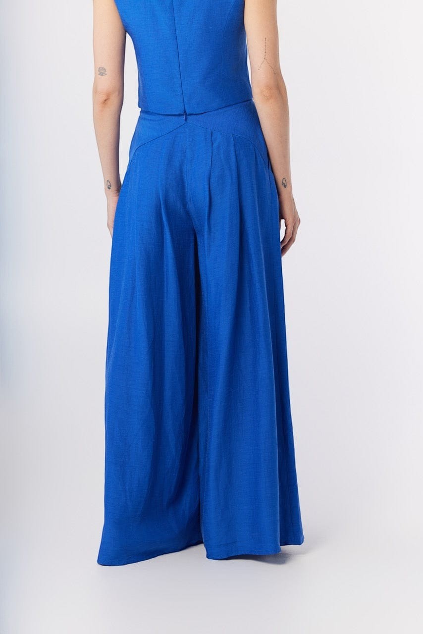 Katherine Wide Leg Pant in Cupro Linen Pants CHRISTINE ALCALAY