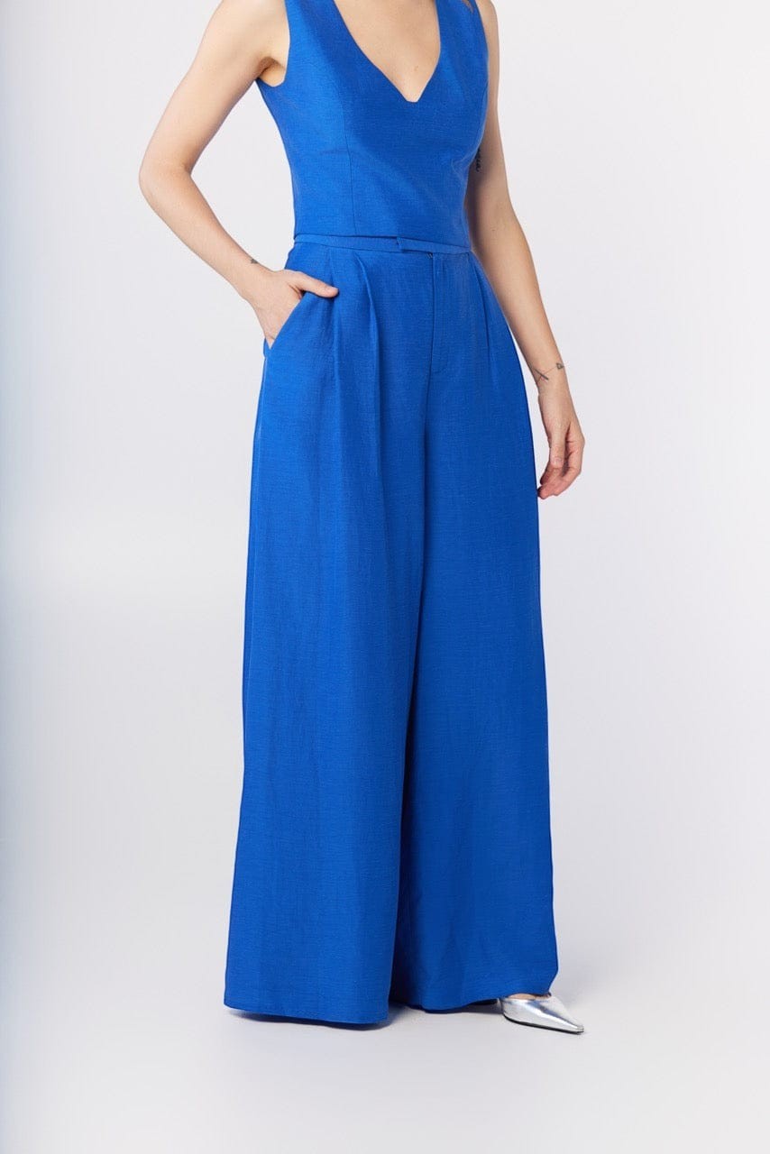 Katherine Wide Leg Pant in Cupro Linen Pants CHRISTINE ALCALAY