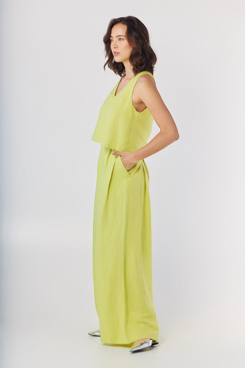 Katherine Wide Leg Pant in Linen Pants CHRISTINE ALCALAY