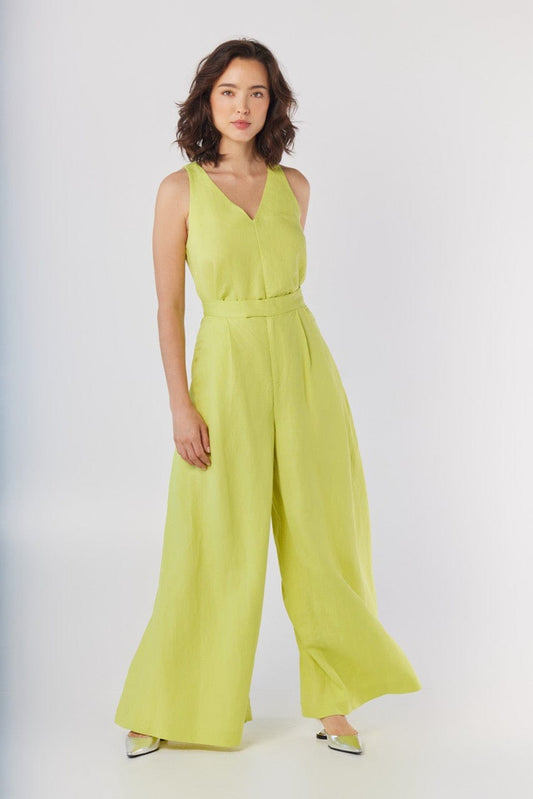 Katherine Wide Leg Pant in Linen Pants CHRISTINE ALCALAY