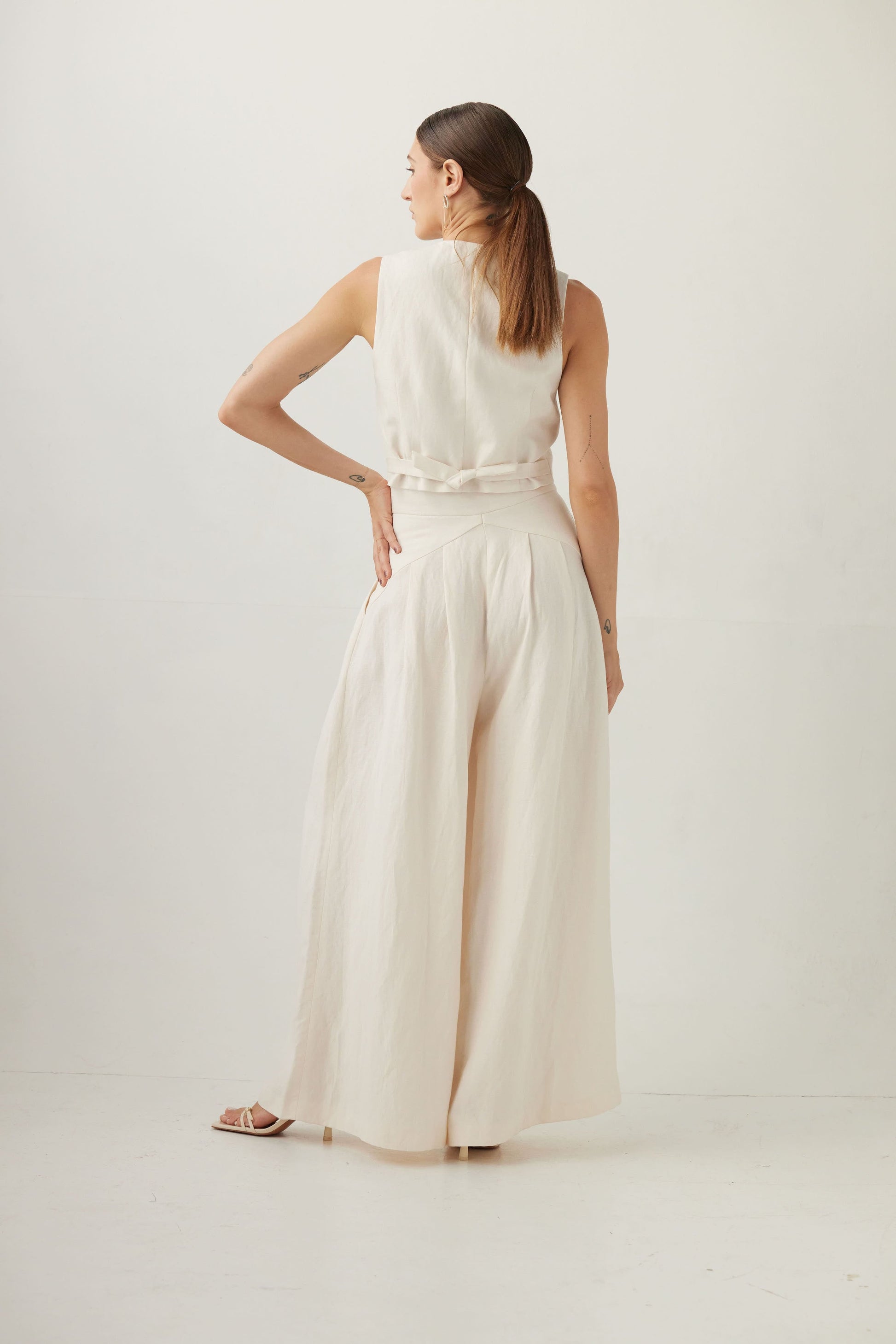 Katherine Wide Leg Pant in Linen Pants CHRISTINE ALCALAY