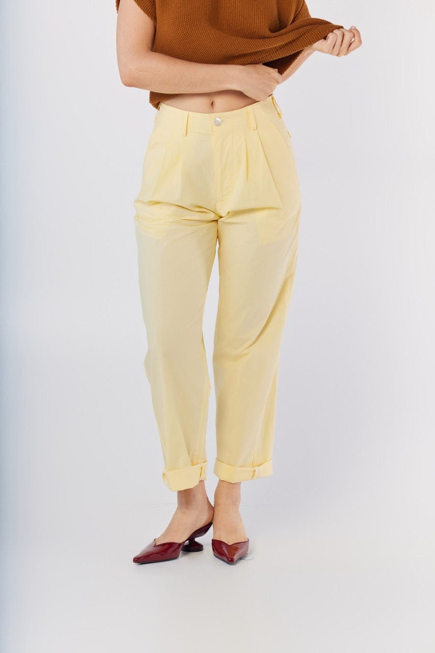 Patty Pant in Limoncello Yellow Cotton Pants CHRISTINE ALCALAY Limoncello Yellow Extra Small